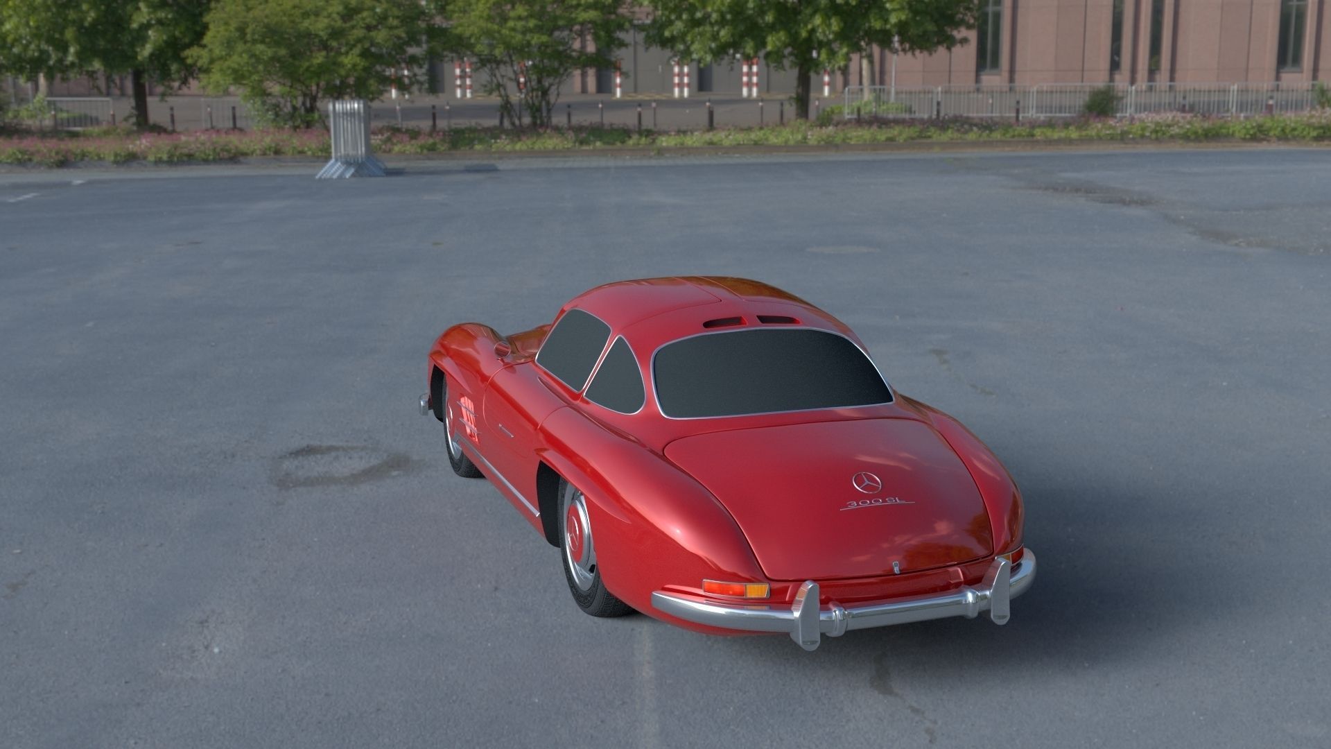 Rigged Mercedes 300SL W198 HDRI 3D model_33