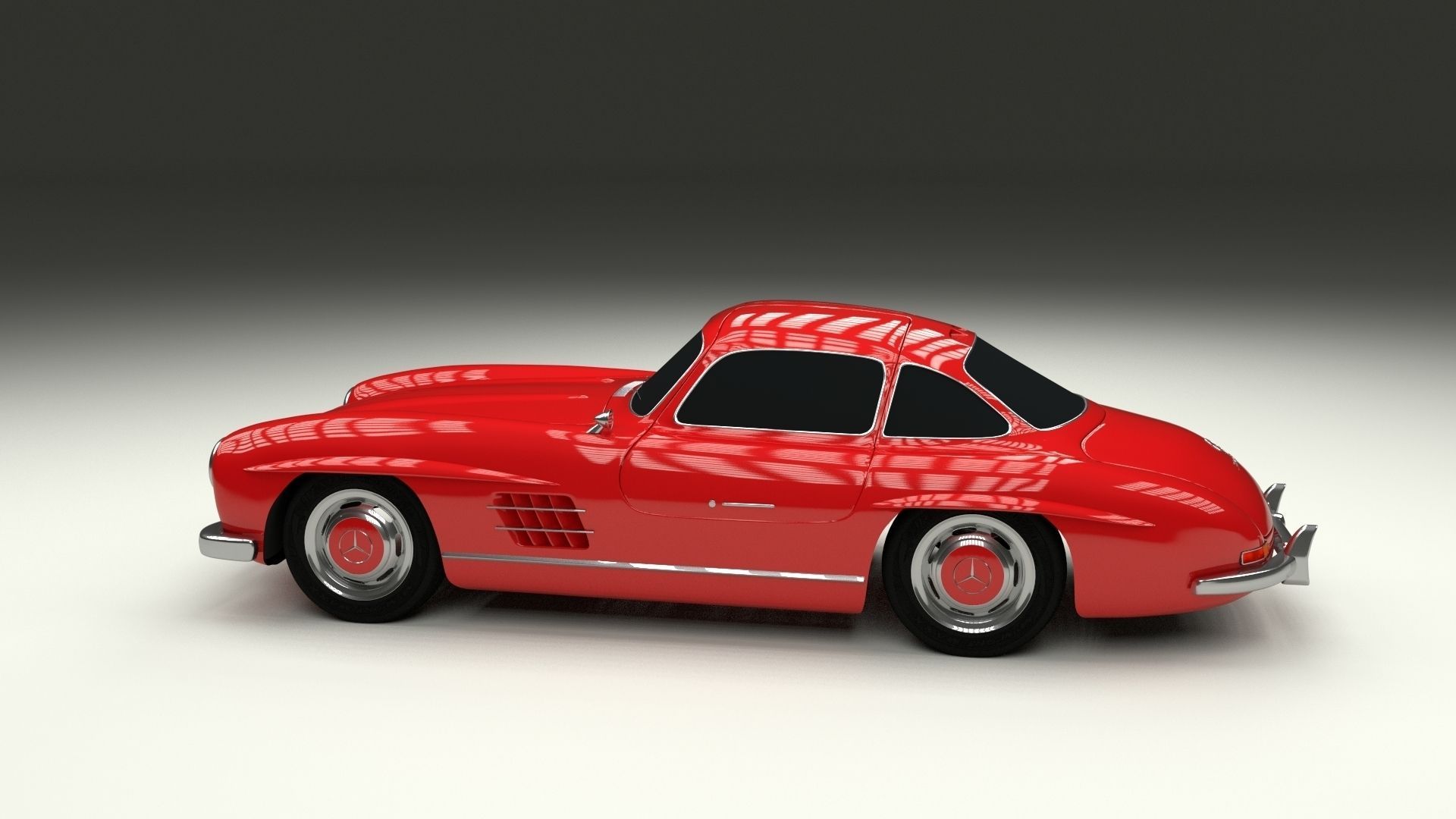 Rigged Mercedes 300SL W198 HDRI 3D model_25