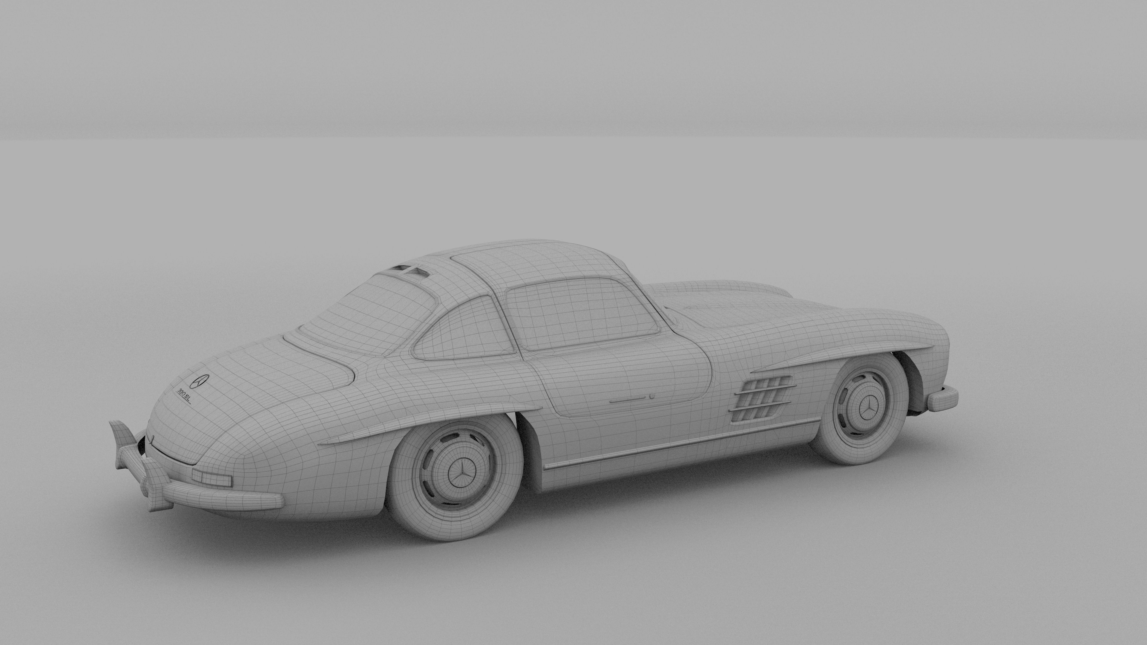 Rigged Mercedes 300SL W198 HDRI 3D model_19