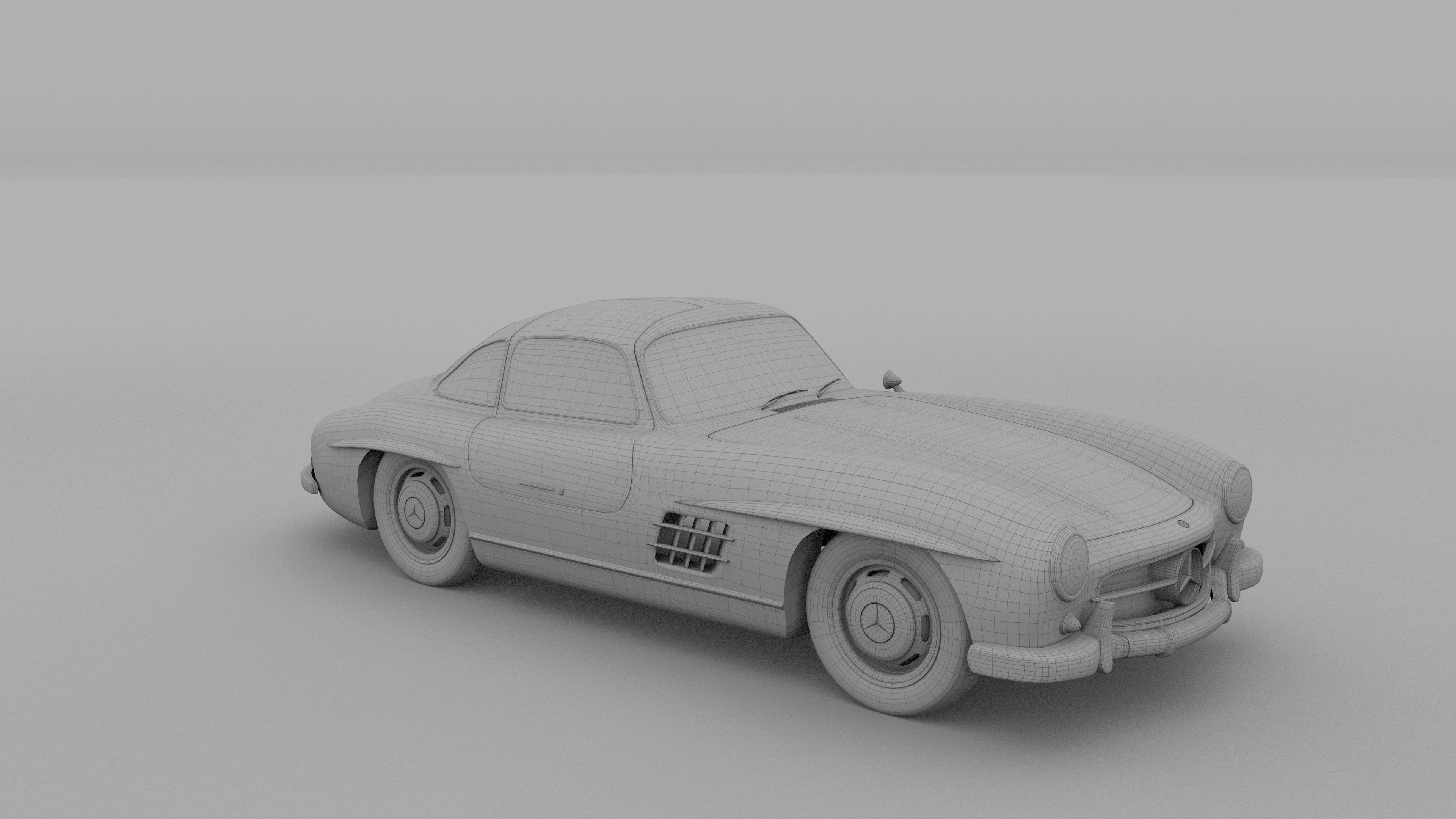Rigged Mercedes 300SL W198 HDRI 3D model_20