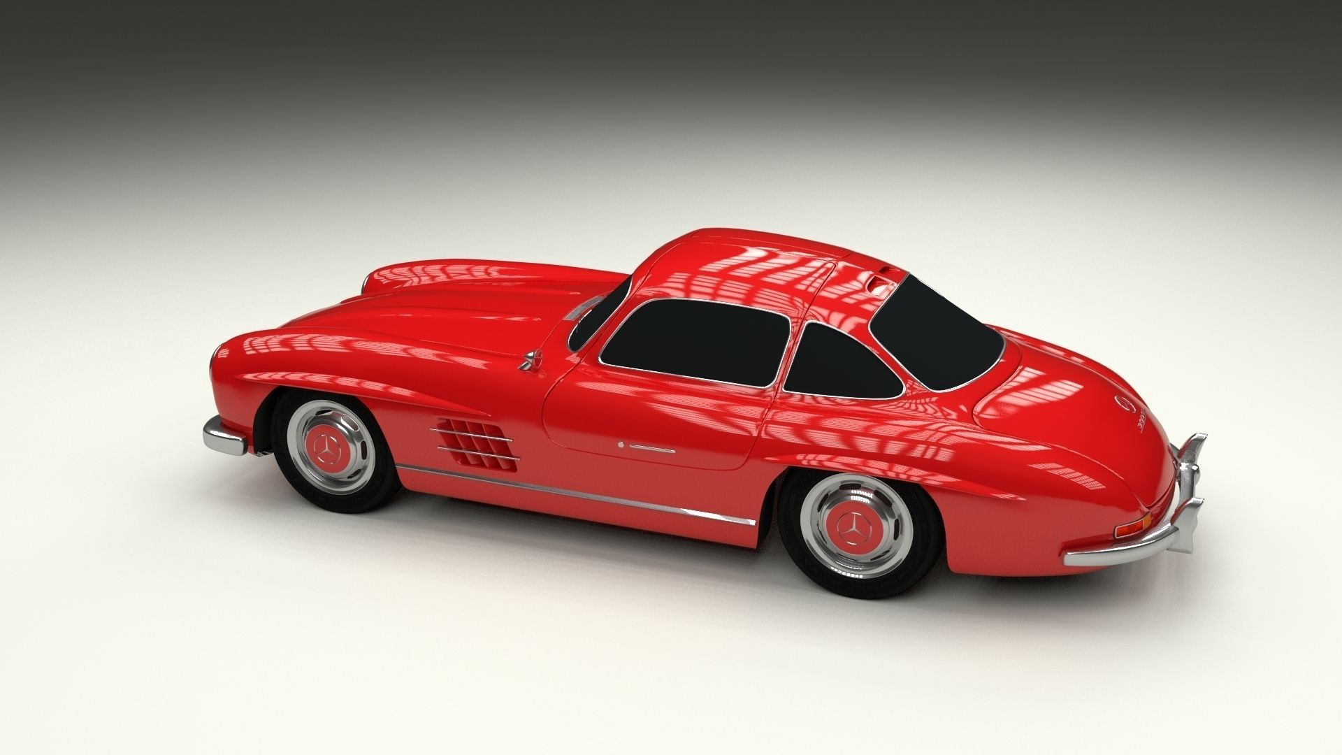Rigged Mercedes 300SL W198 HDRI 3D model_10