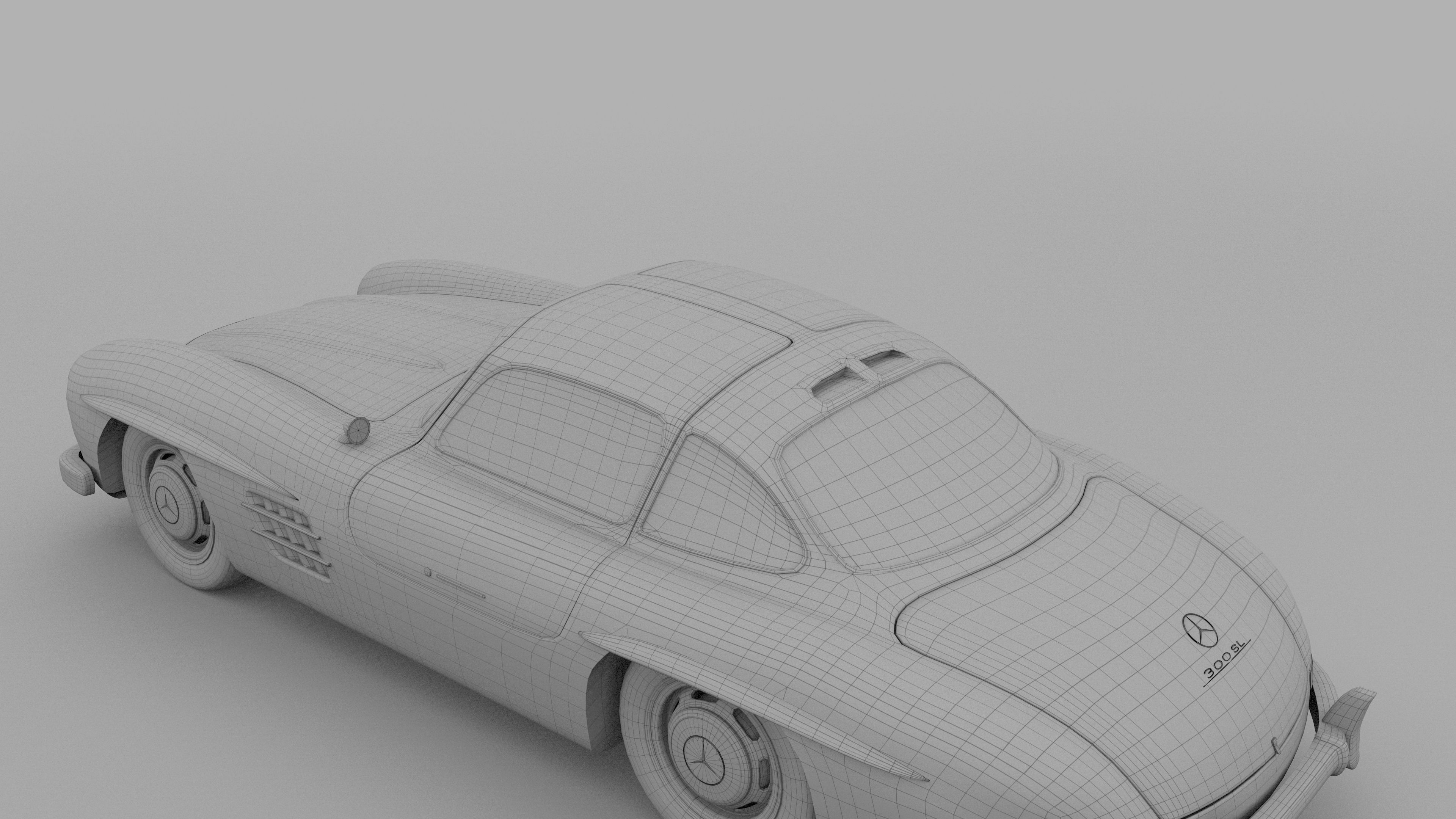 Rigged Mercedes 300SL W198 HDRI 3D model_18
