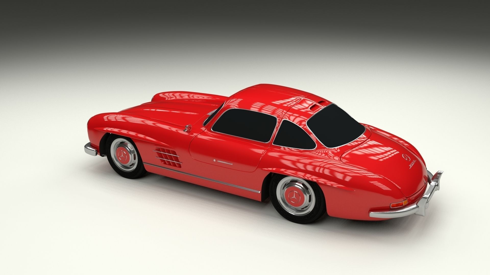 Rigged Mercedes 300SL W198 HDRI 3D model_8