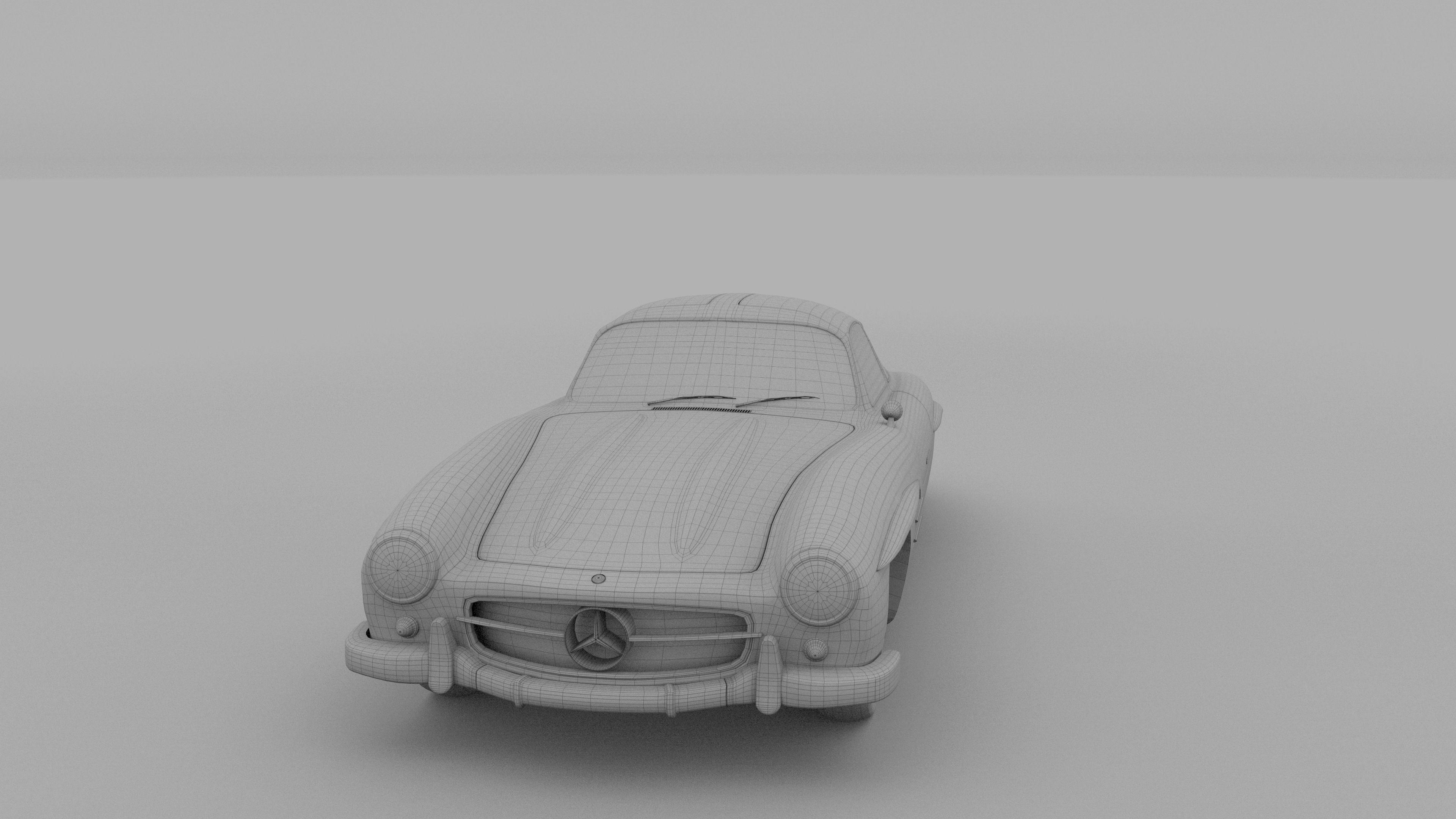 Rigged Mercedes 300SL W198 HDRI 3D model_13