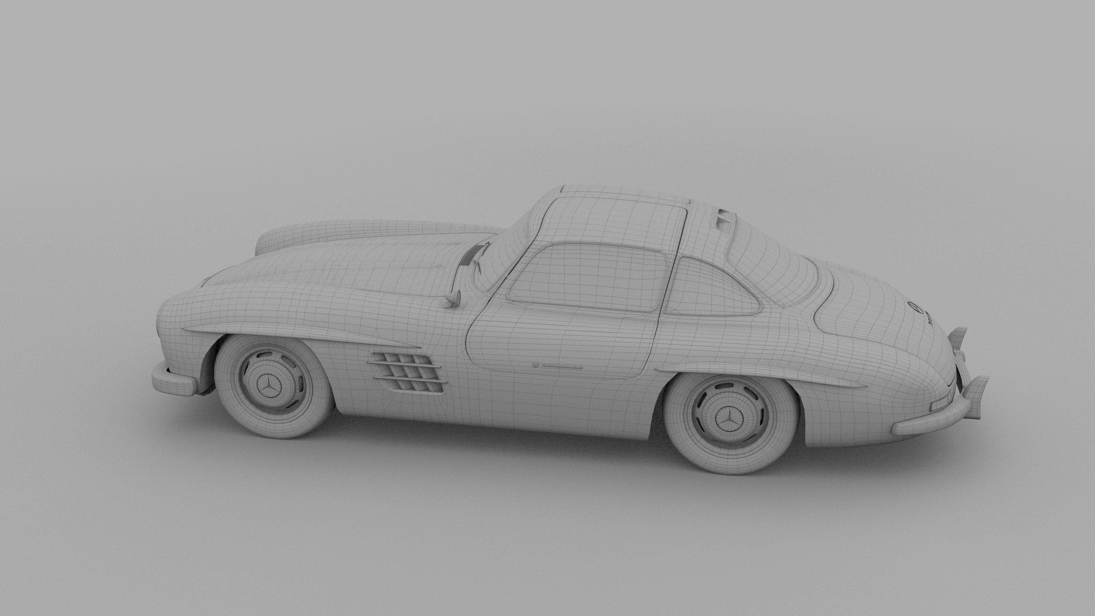 Rigged Mercedes 300SL W198 HDRI 3D model_21