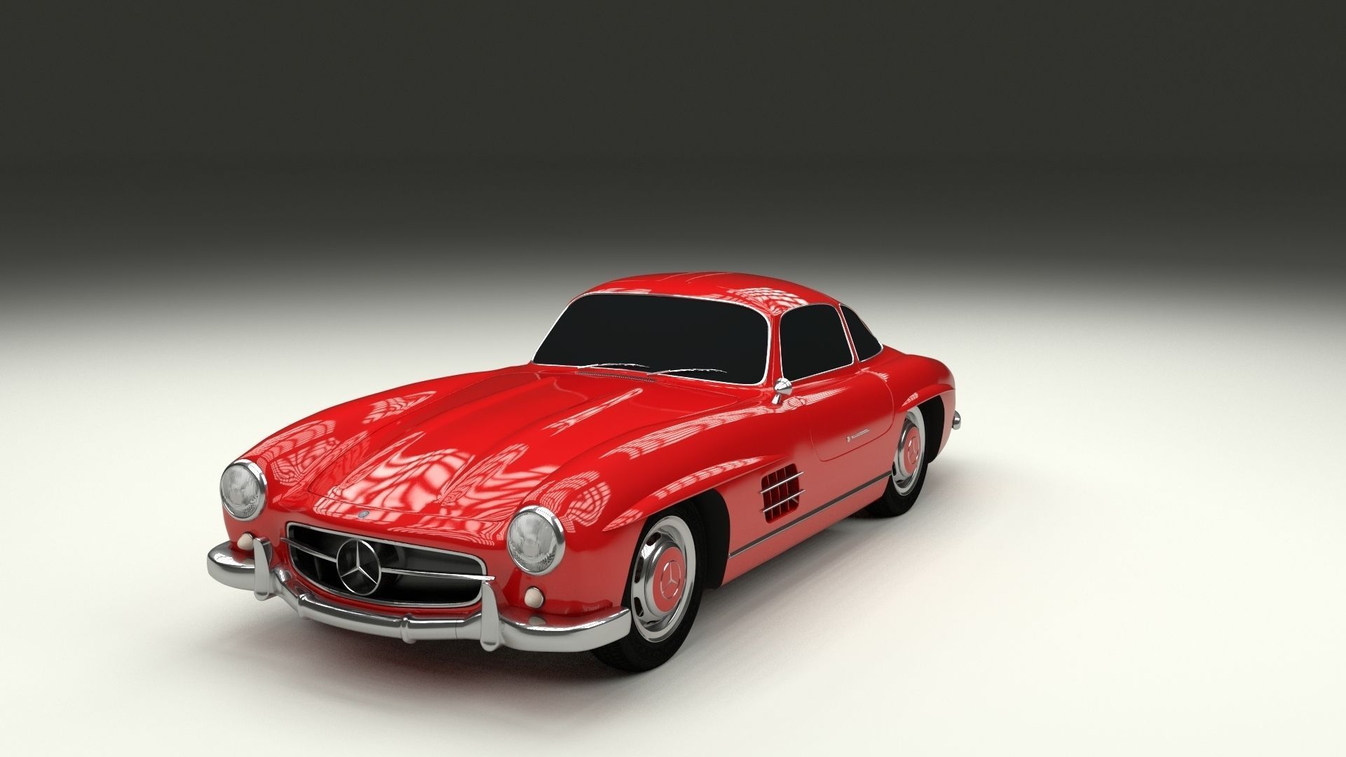 Rigged Mercedes 300SL W198 HDRI 3D model_26