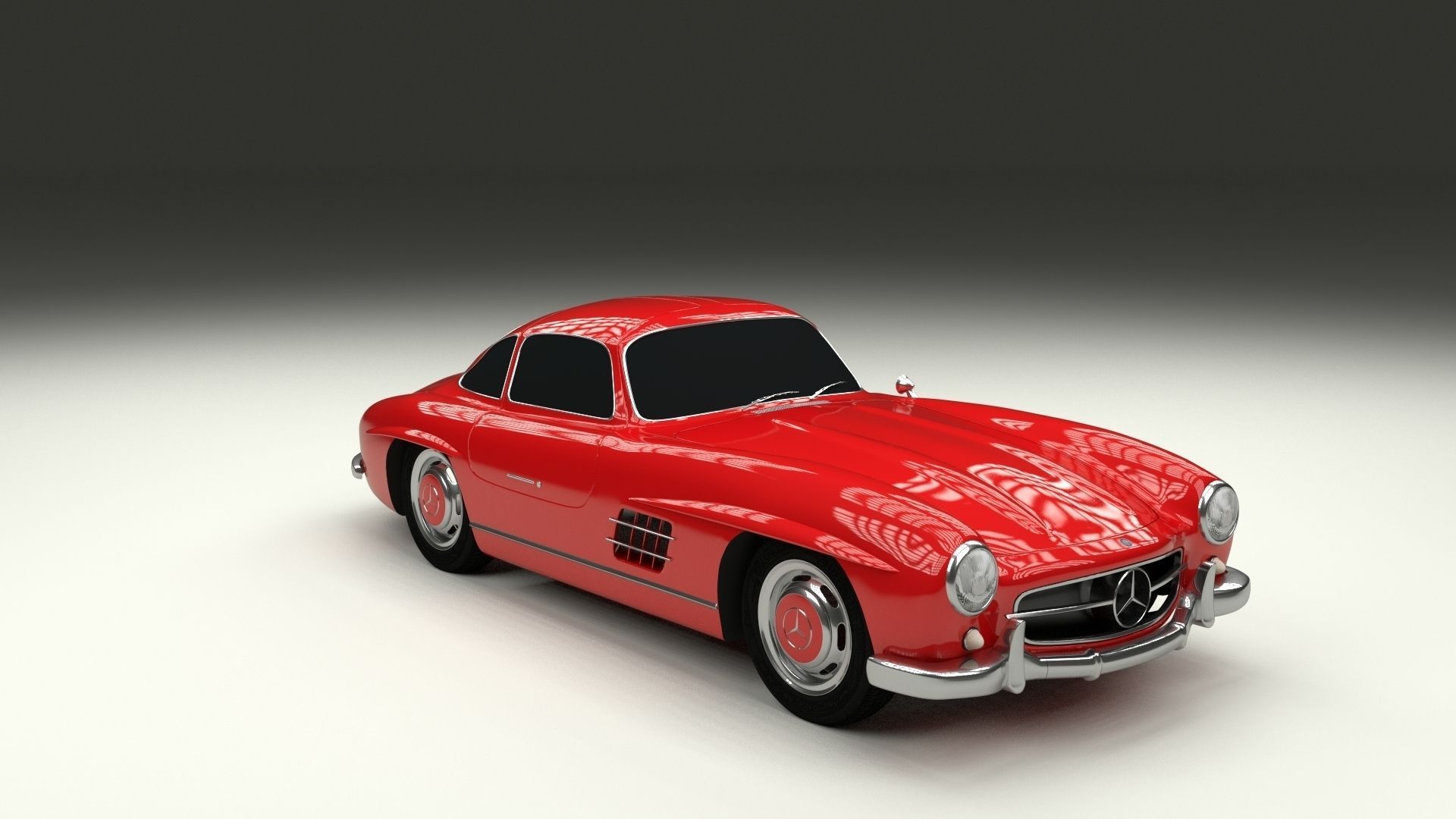 Rigged Mercedes 300SL W198 HDRI 3D model_9