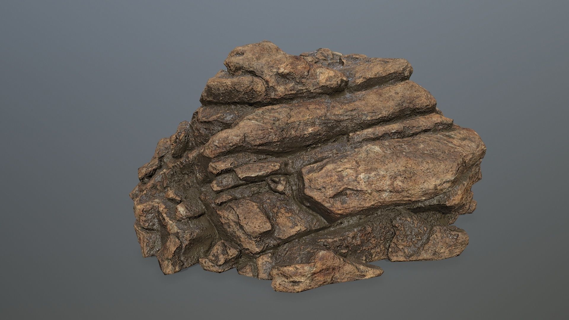 desert rocks  Low-poly 3D model_4