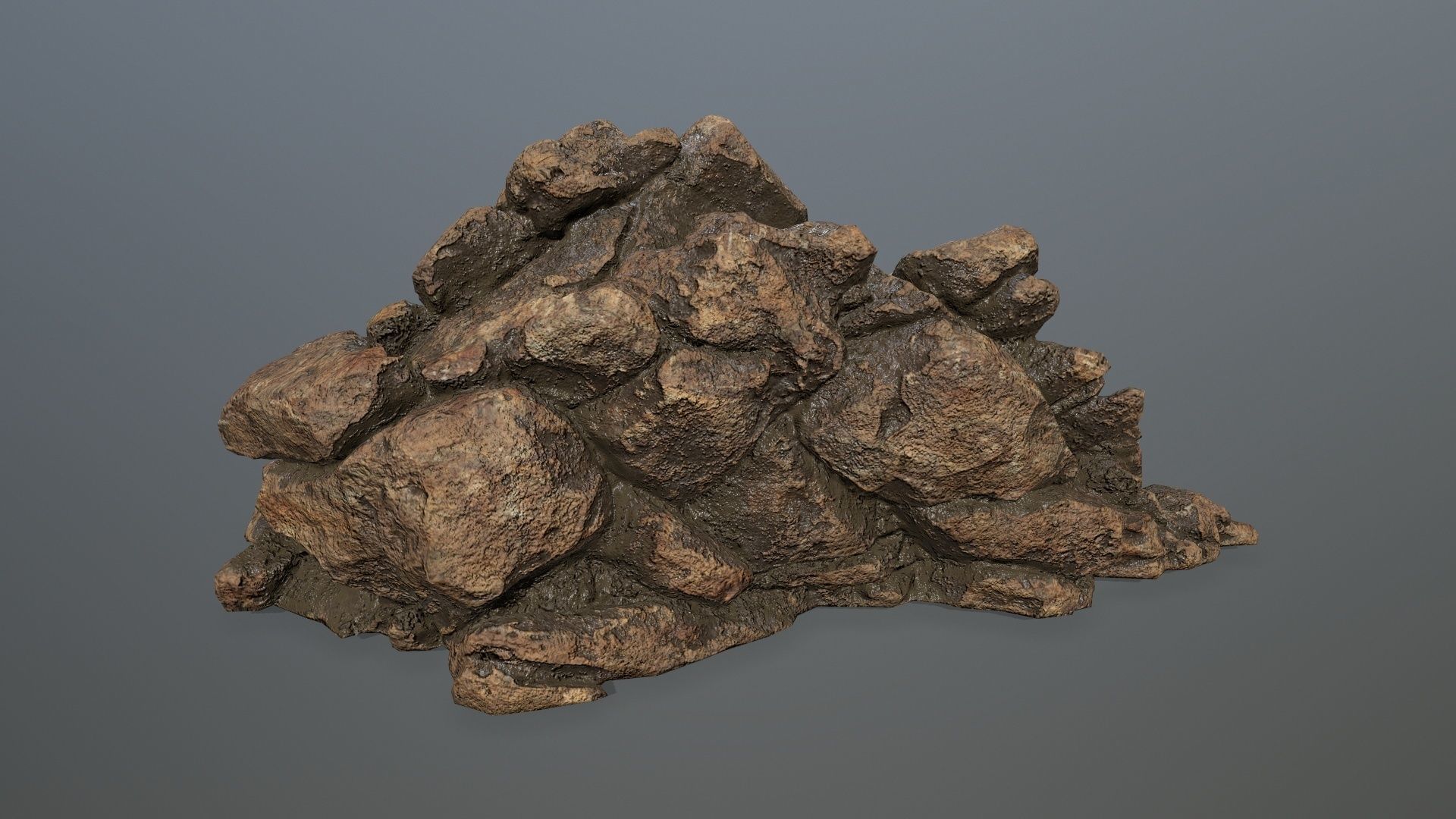 desert rocks  Low-poly 3D model_1