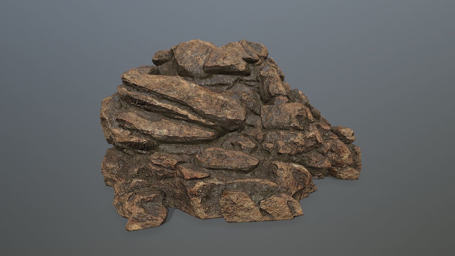 desert rocks  Low-poly 3D model_2