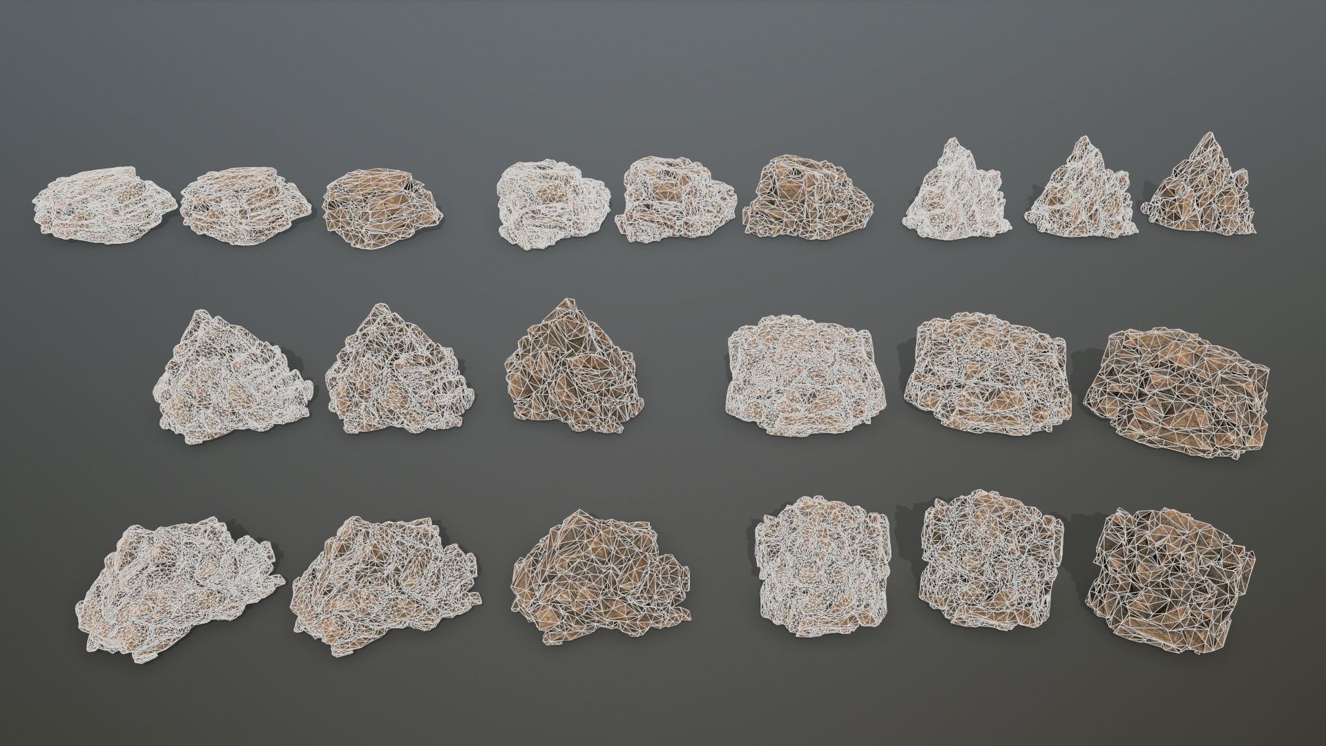 desert rocks  Low-poly 3D model_30