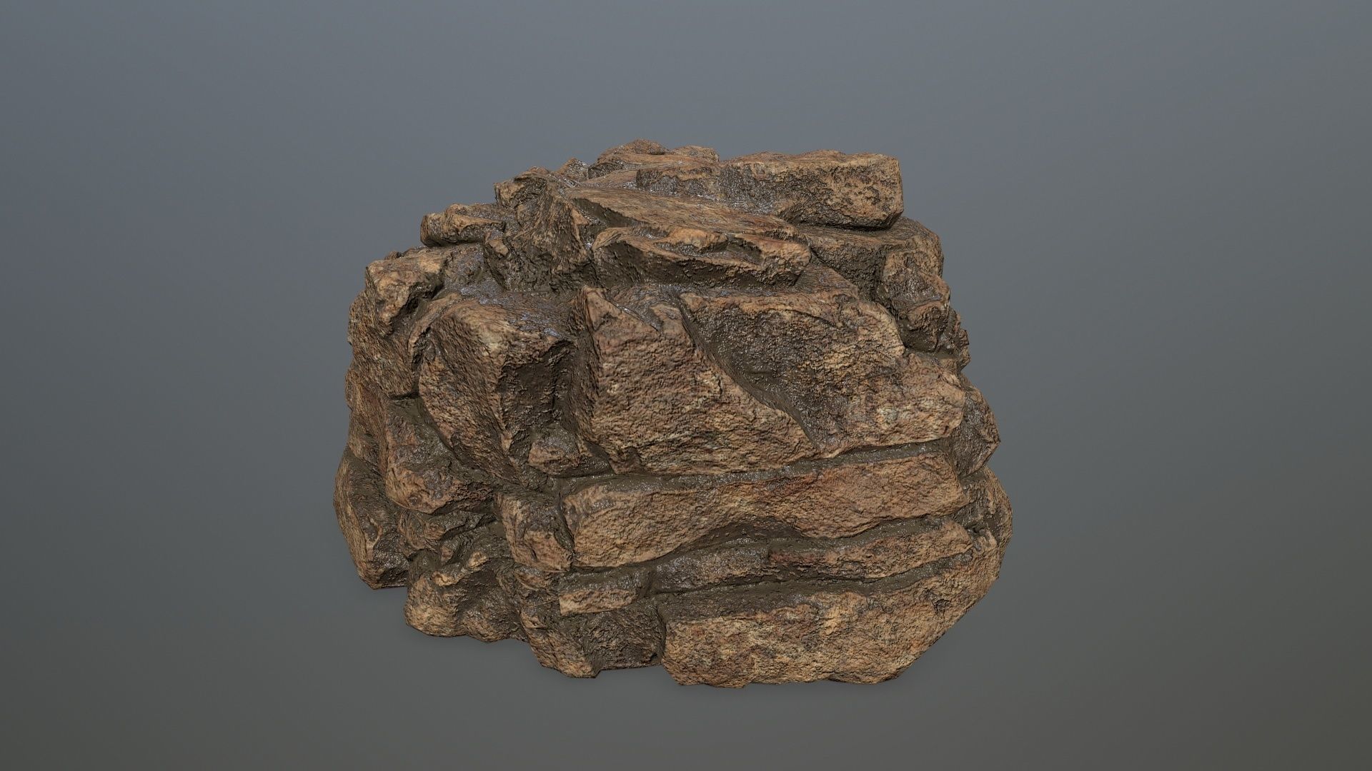 desert rocks  Low-poly 3D model_16