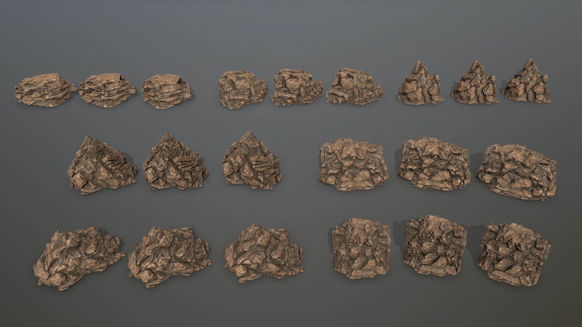 desert rocks  Low-poly 3D model_29