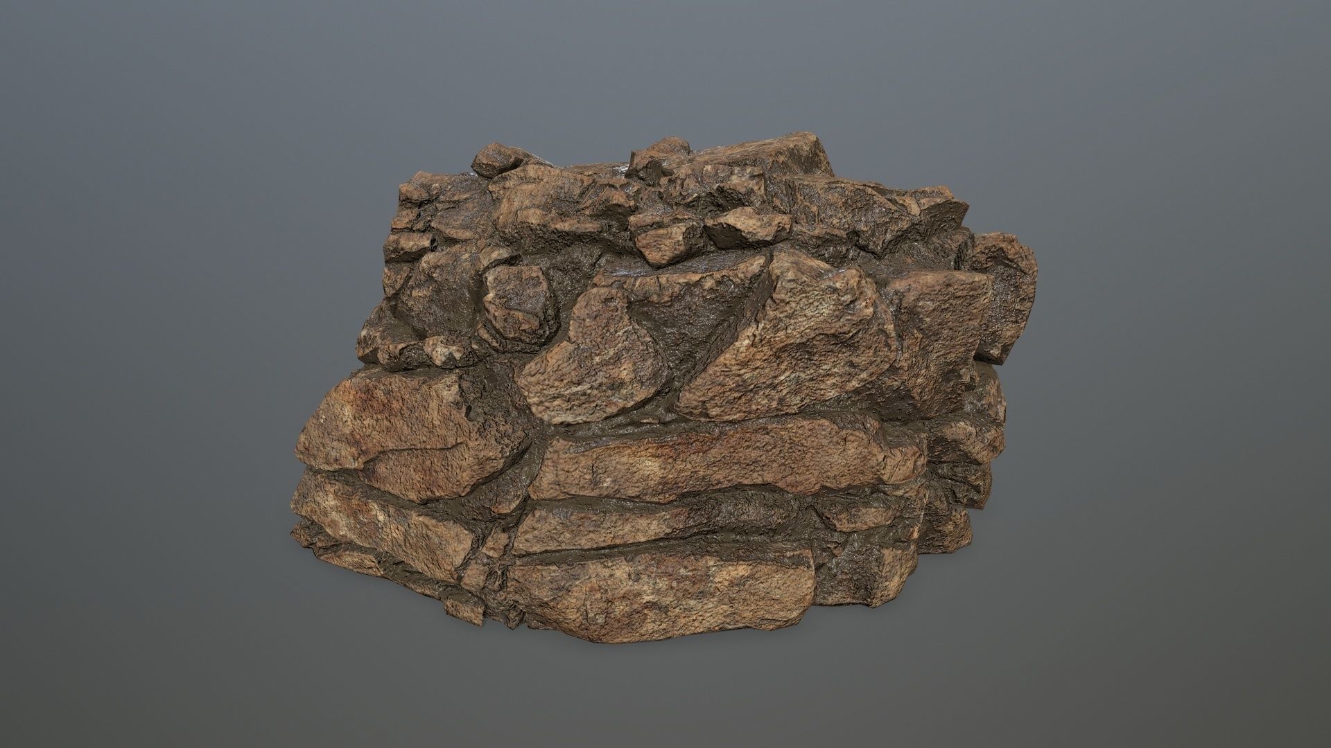 desert rocks  Low-poly 3D model_15