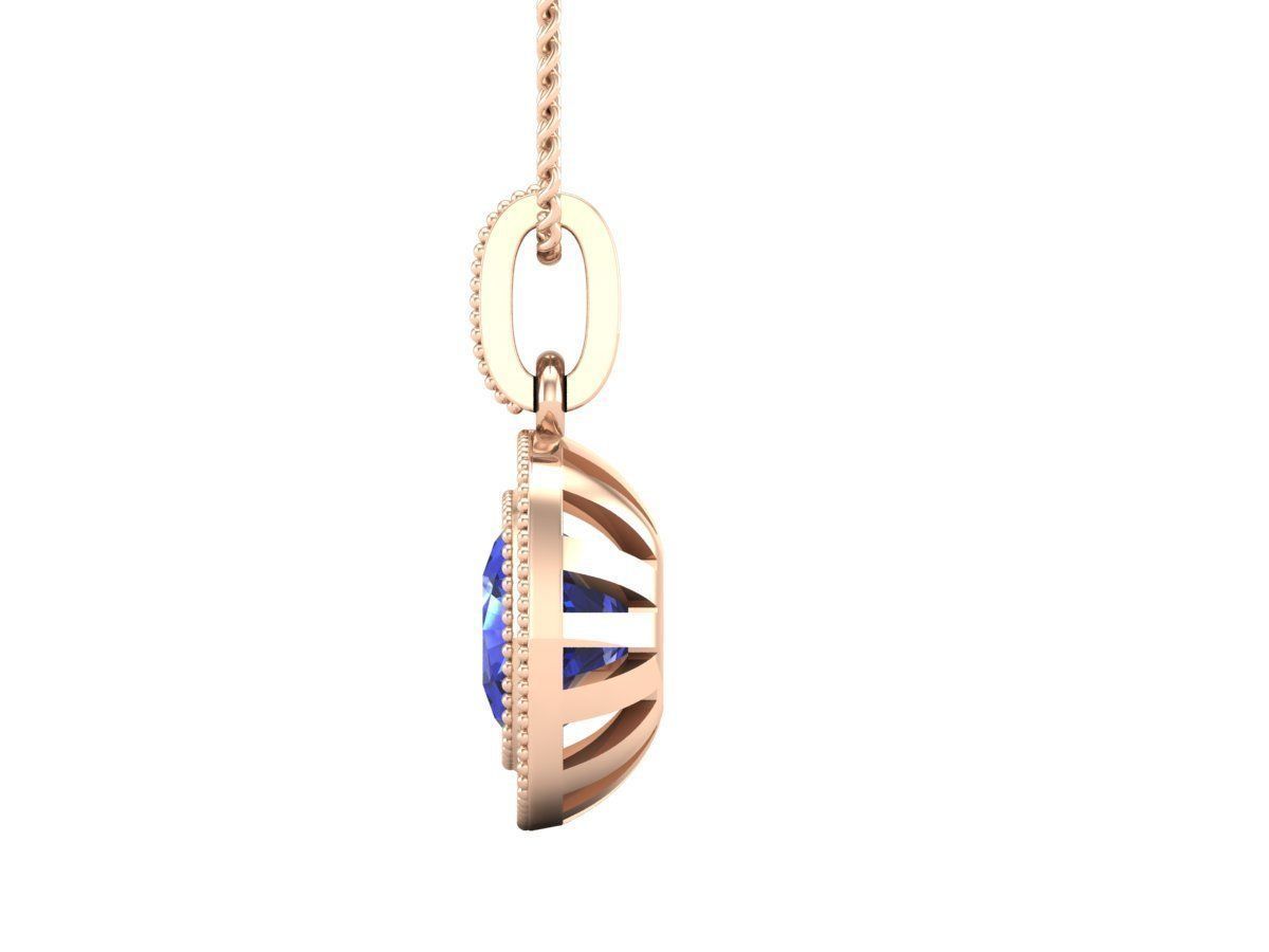 Cushion Diamond pendant for woman 3D print model_21