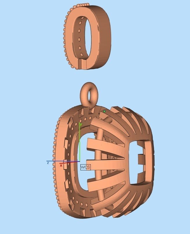 Cushion Diamond pendant for woman 3D print model_13