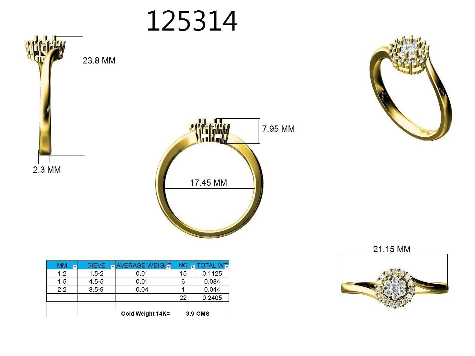 Ring - 125314 3D print model_12