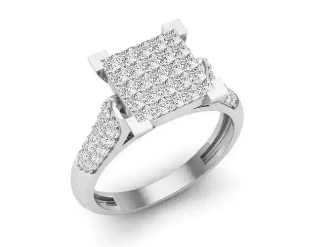 Invisible setting diamond jewelry ring for woman