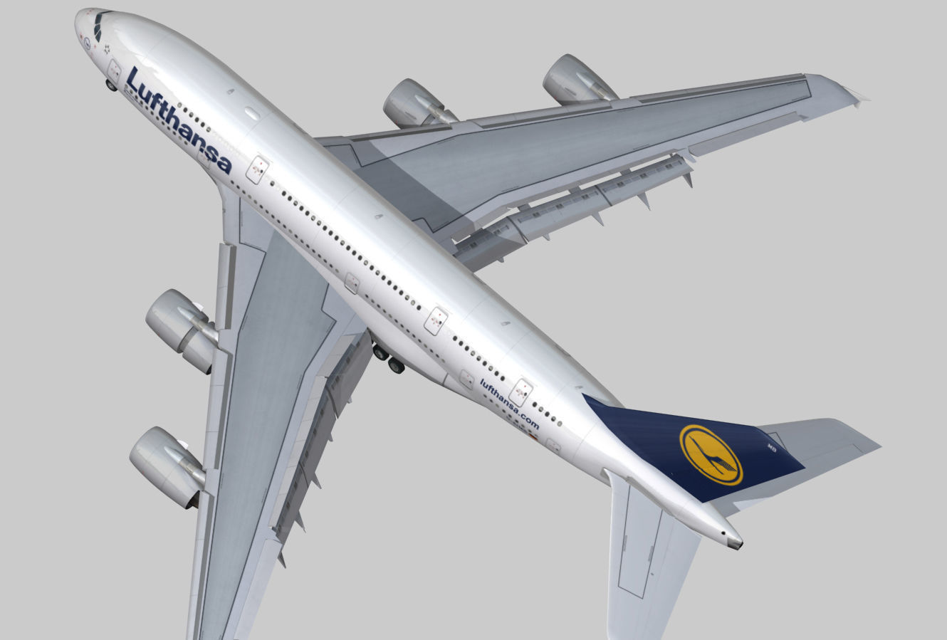 Airbus 380-8 Lufthansa Low-poly 3D model_1