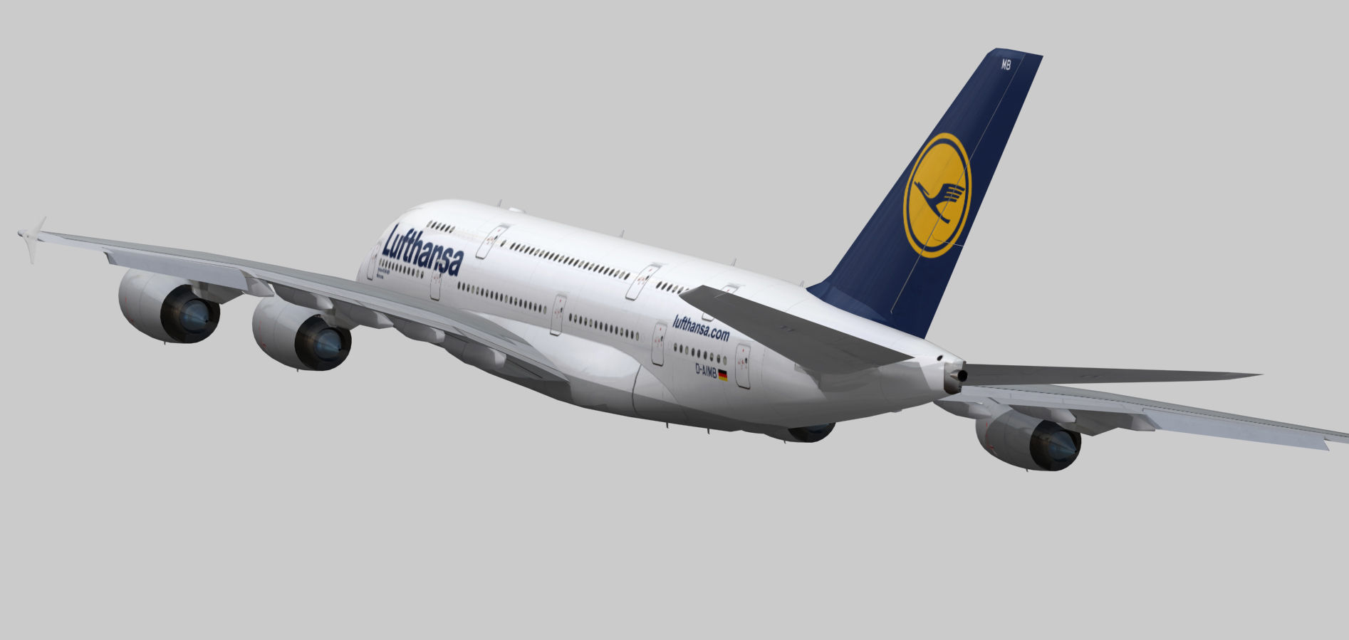 Airbus 380-8 Lufthansa Low-poly 3D model_13
