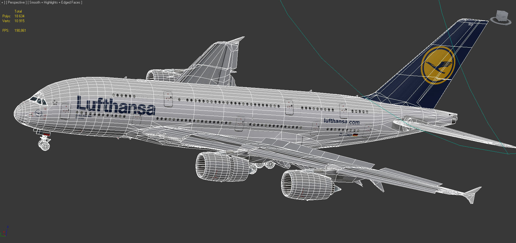 Airbus 380-8 Lufthansa Low-poly 3D model_16