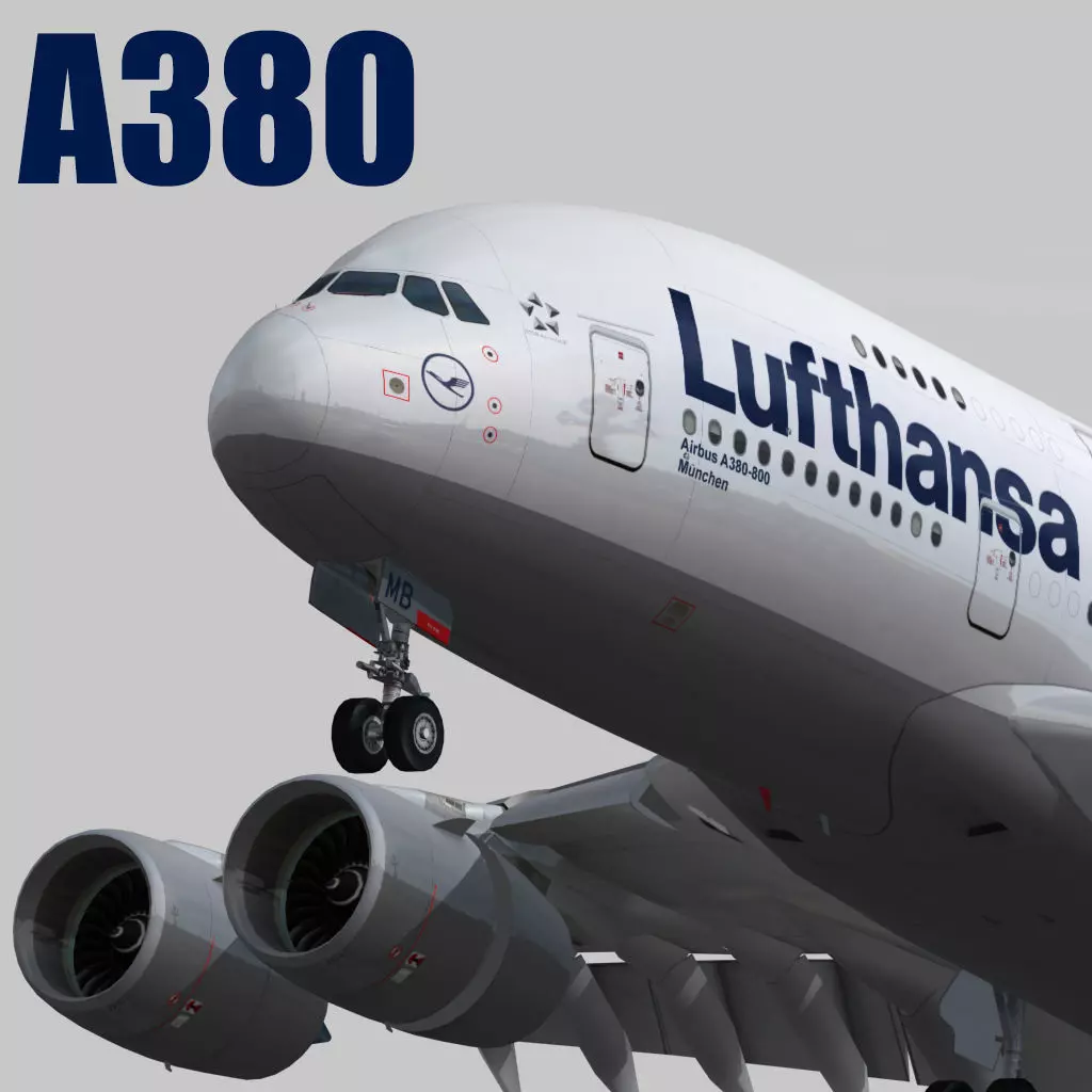 Airbus 380-8 Lufthansa Low-poly 3D model_0