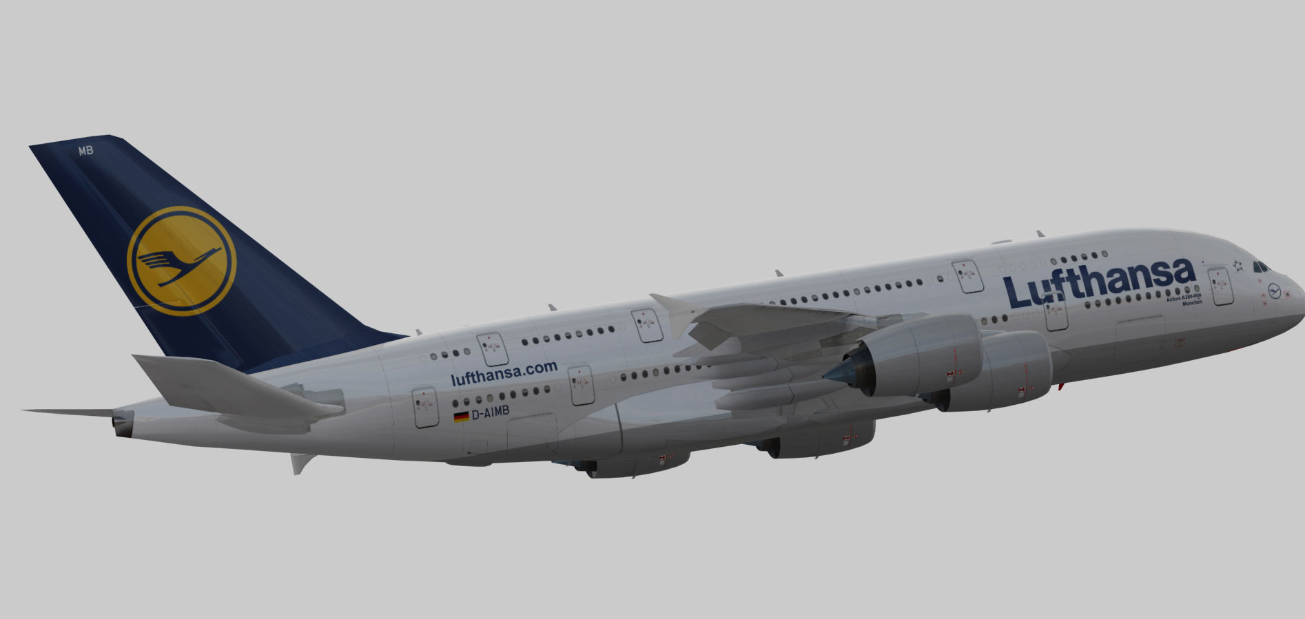 Airbus 380-8 Lufthansa Low-poly 3D model_11