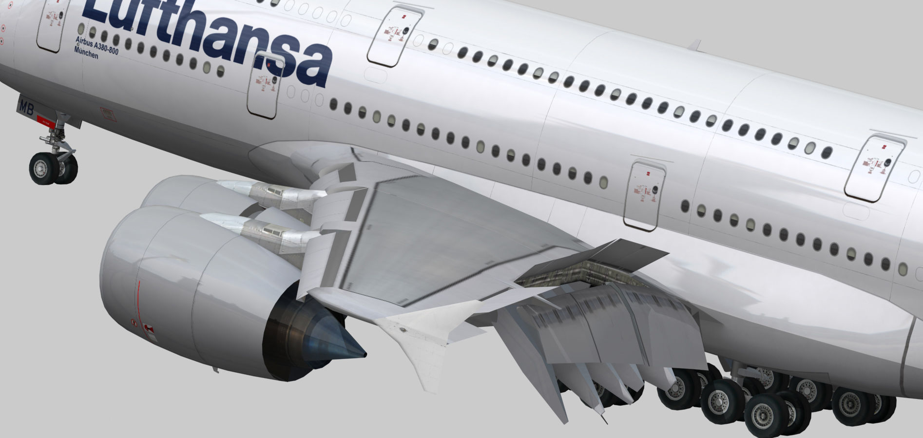 Airbus 380-8 Lufthansa Low-poly 3D model_2