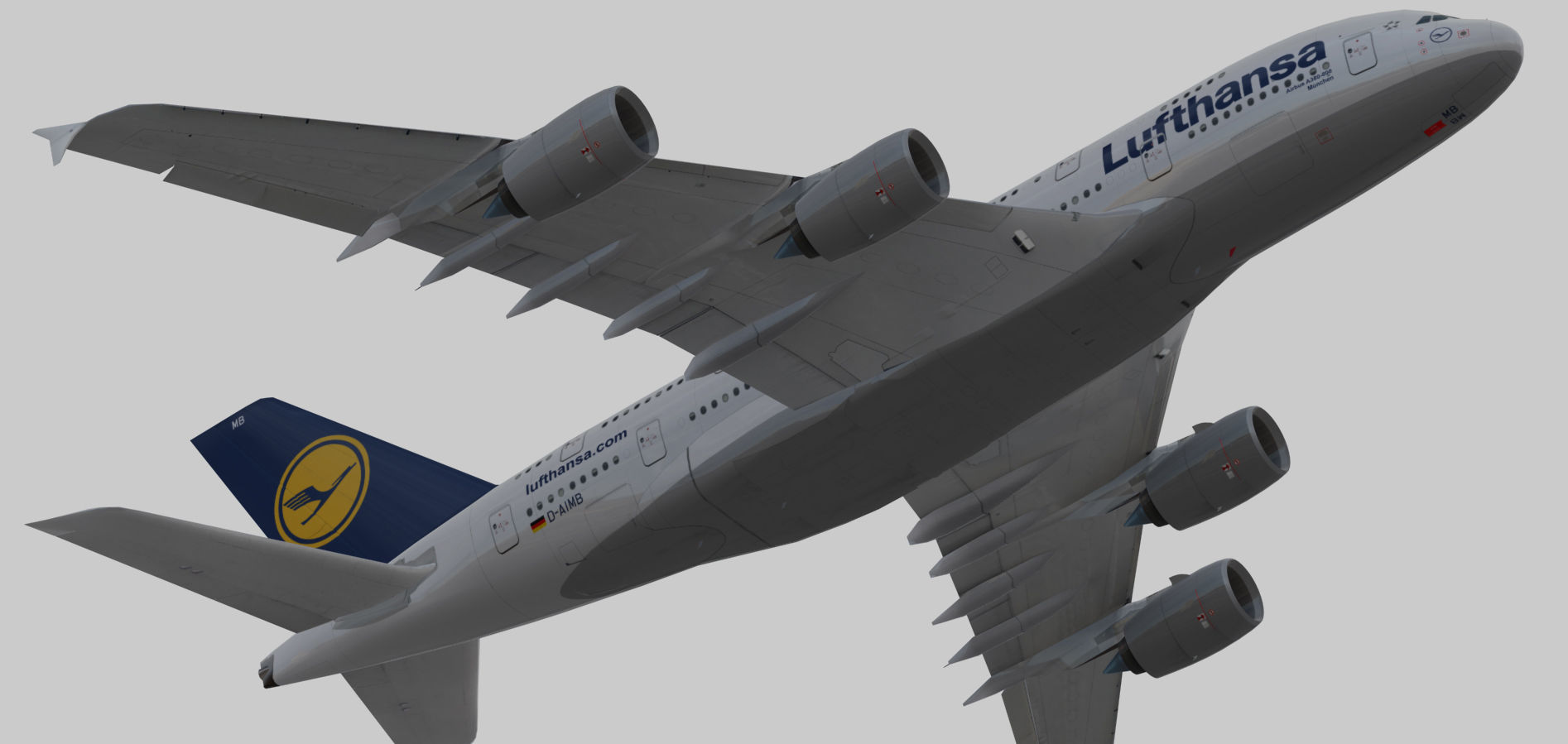 Airbus 380-8 Lufthansa Low-poly 3D model_9