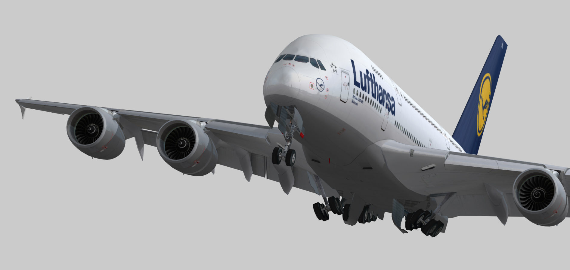 Airbus 380-8 Lufthansa Low-poly 3D model_3