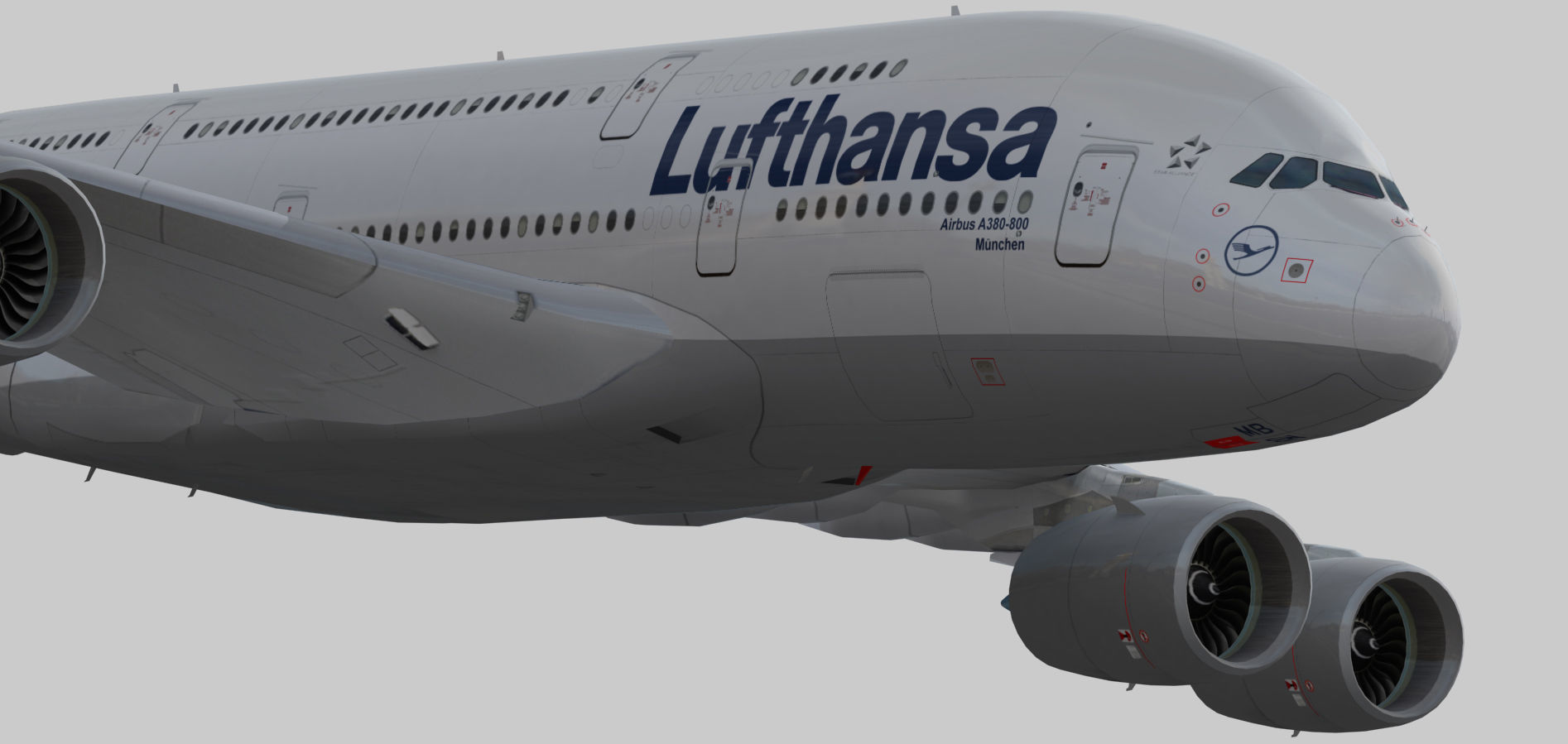 Airbus 380-8 Lufthansa Low-poly 3D model_7