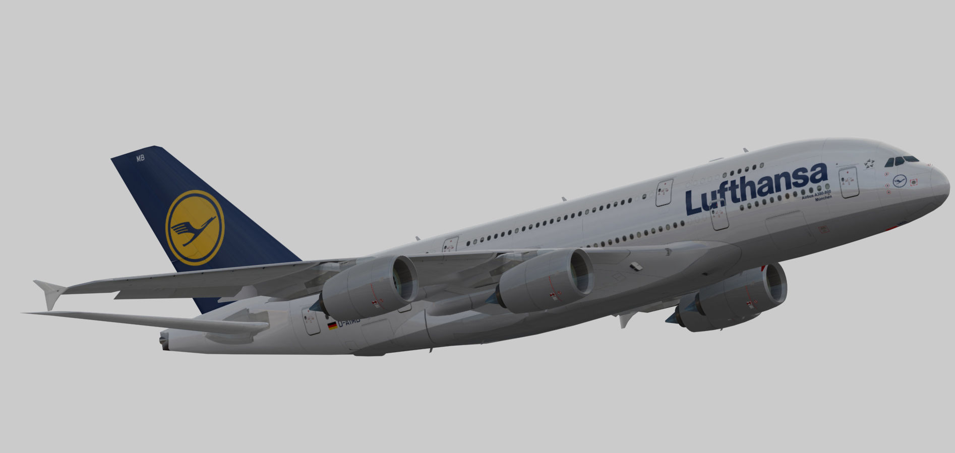 Airbus 380-8 Lufthansa Low-poly 3D model_10