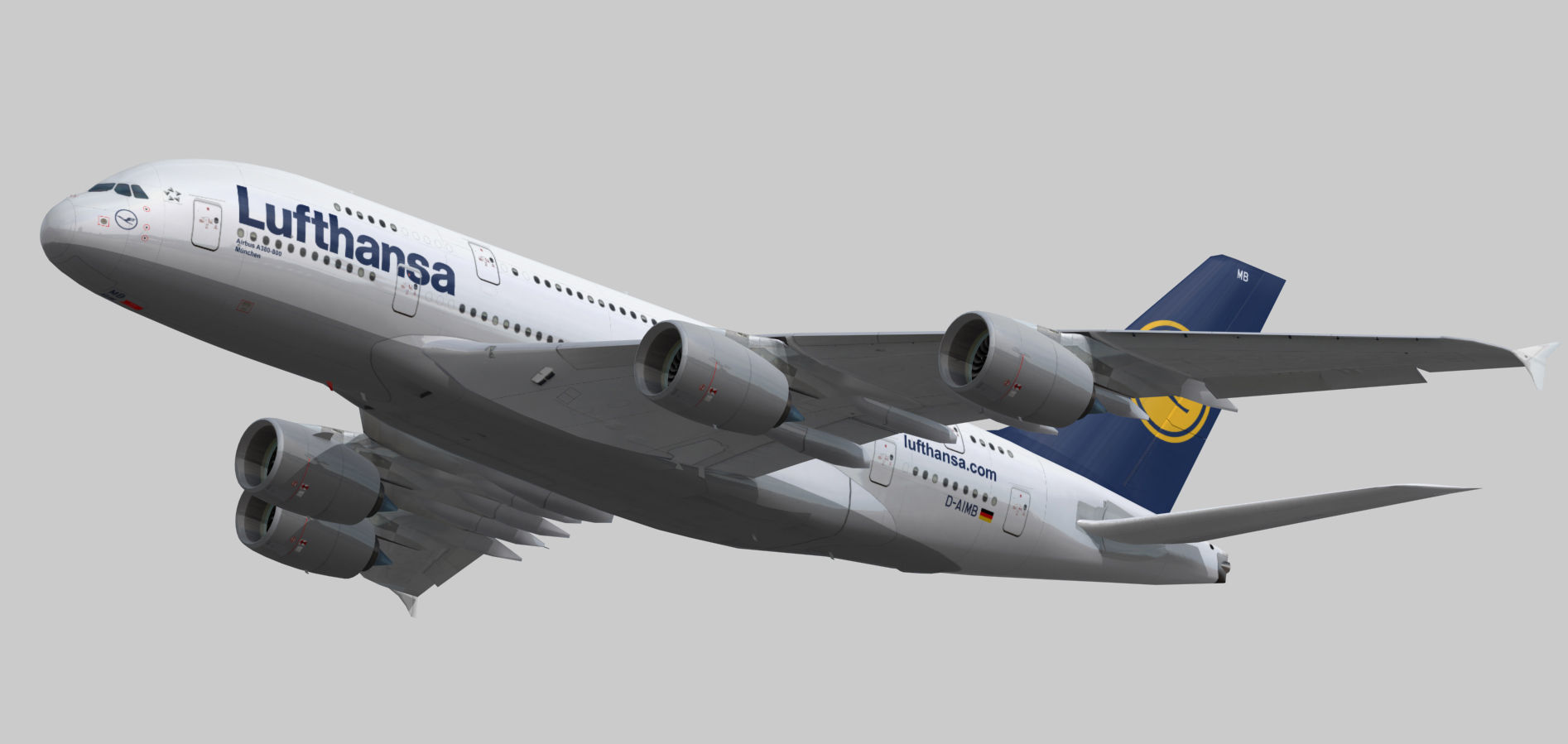 Airbus 380-8 Lufthansa Low-poly 3D model_15