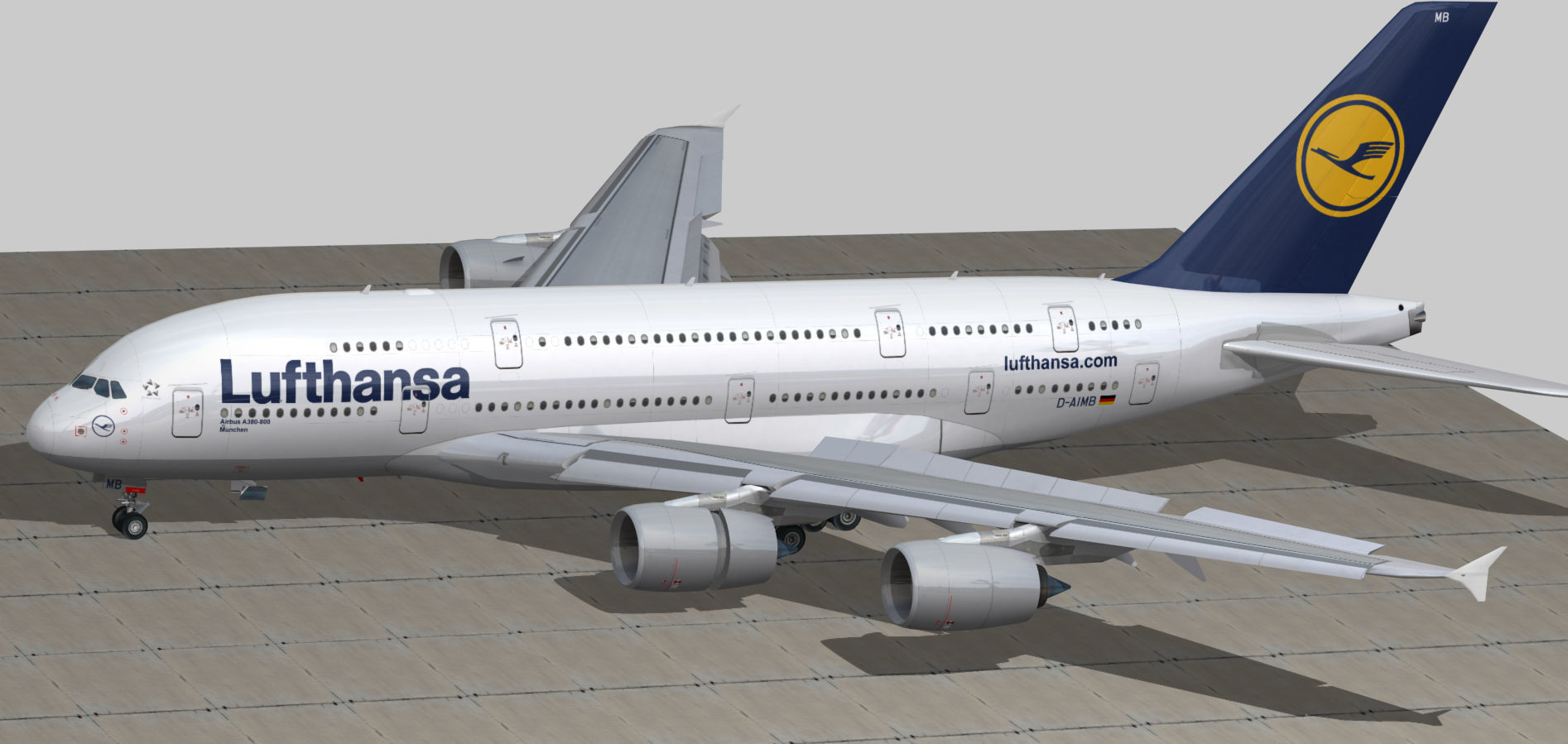 Airbus 380-8 Lufthansa Low-poly 3D model_4