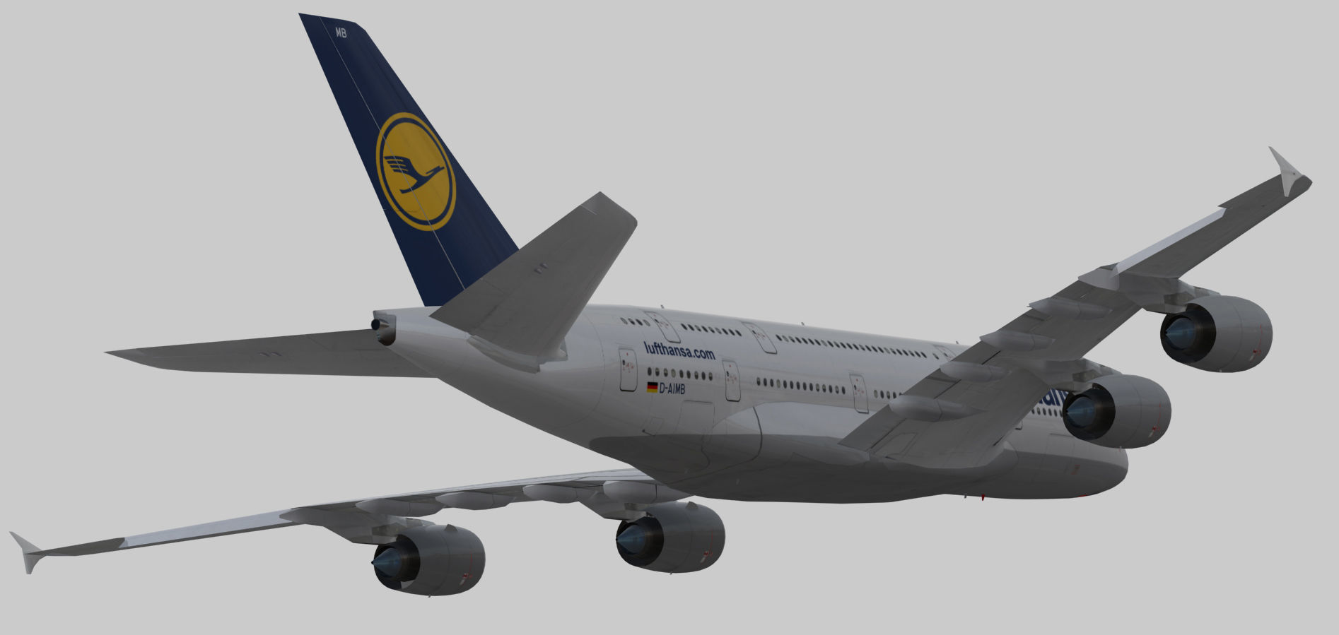 Airbus 380-8 Lufthansa Low-poly 3D model_12