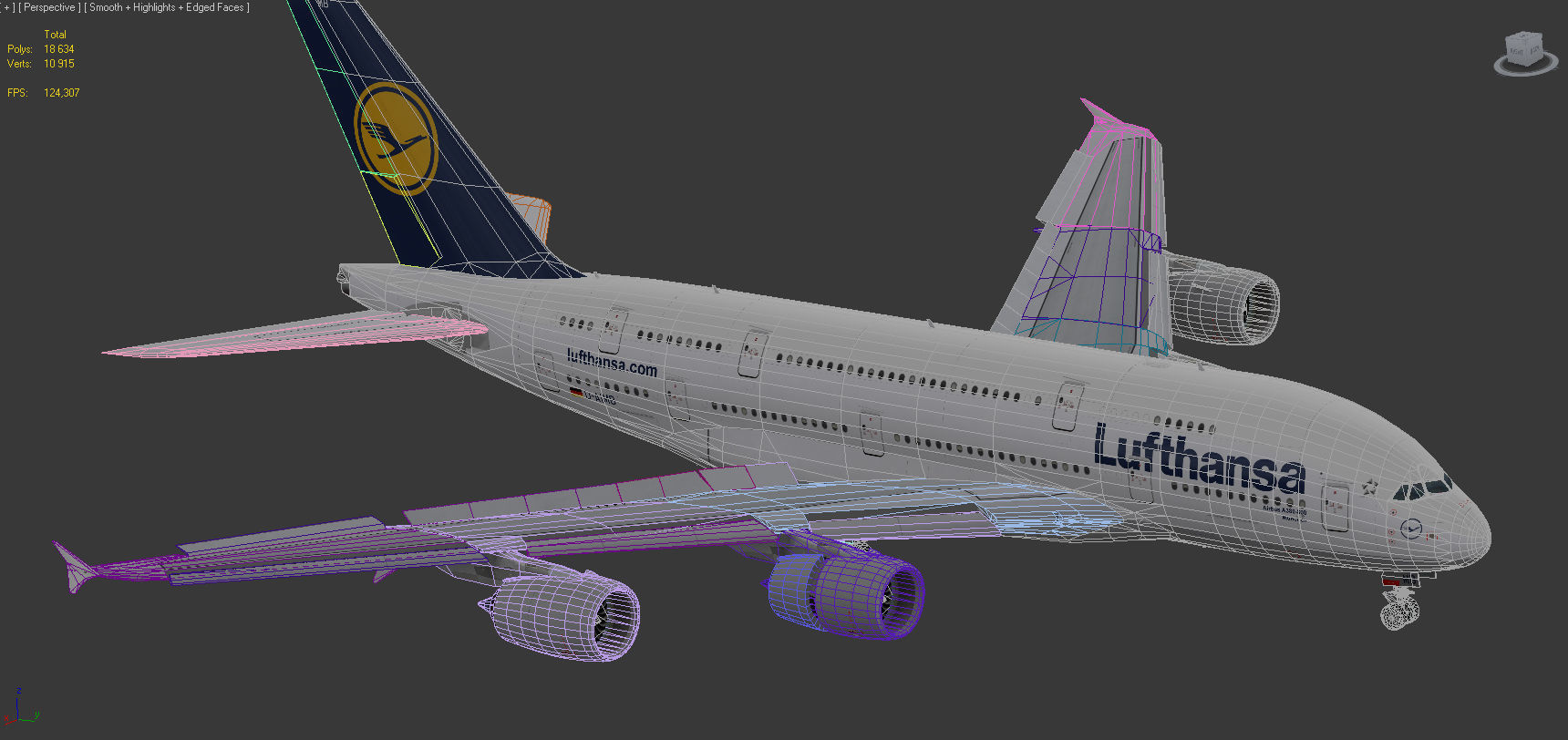 Airbus 380-8 Lufthansa Low-poly 3D model_18