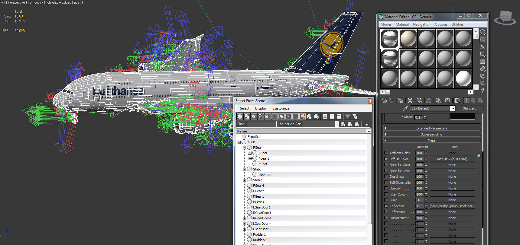 Airbus 380-8 Lufthansa Low-poly 3D model_19