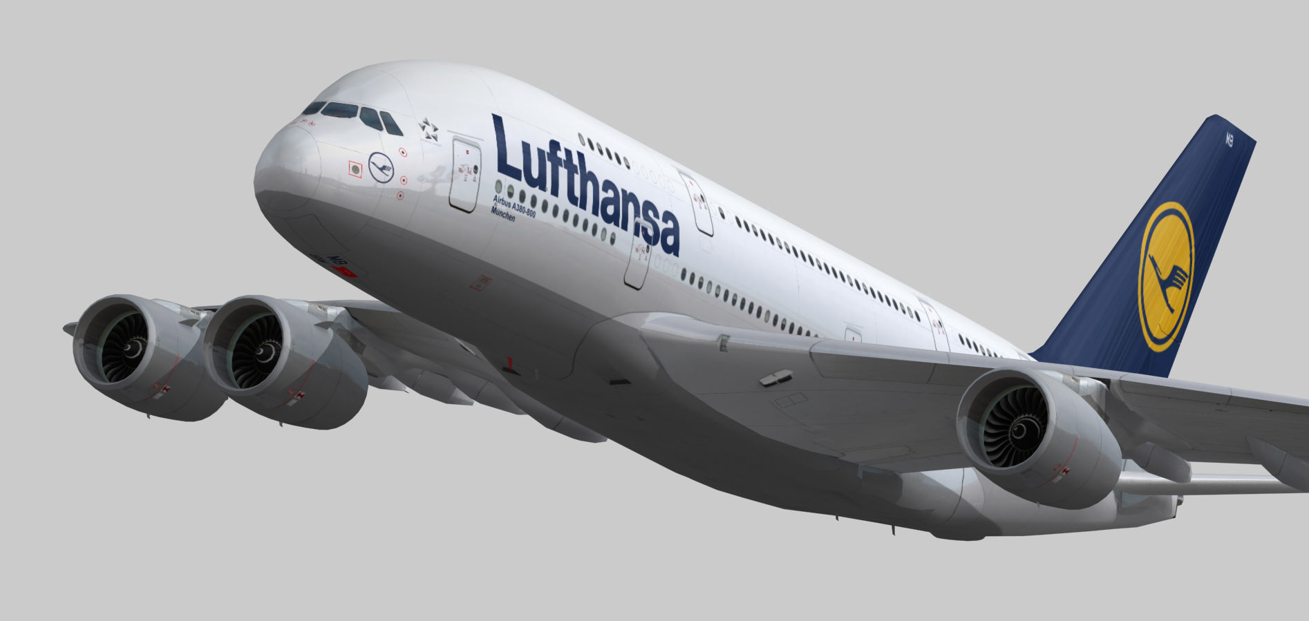 Airbus 380-8 Lufthansa Low-poly 3D model_8