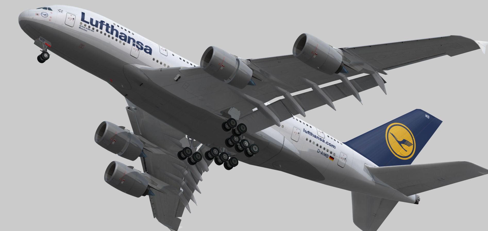Airbus 380-8 Lufthansa Low-poly 3D model_5