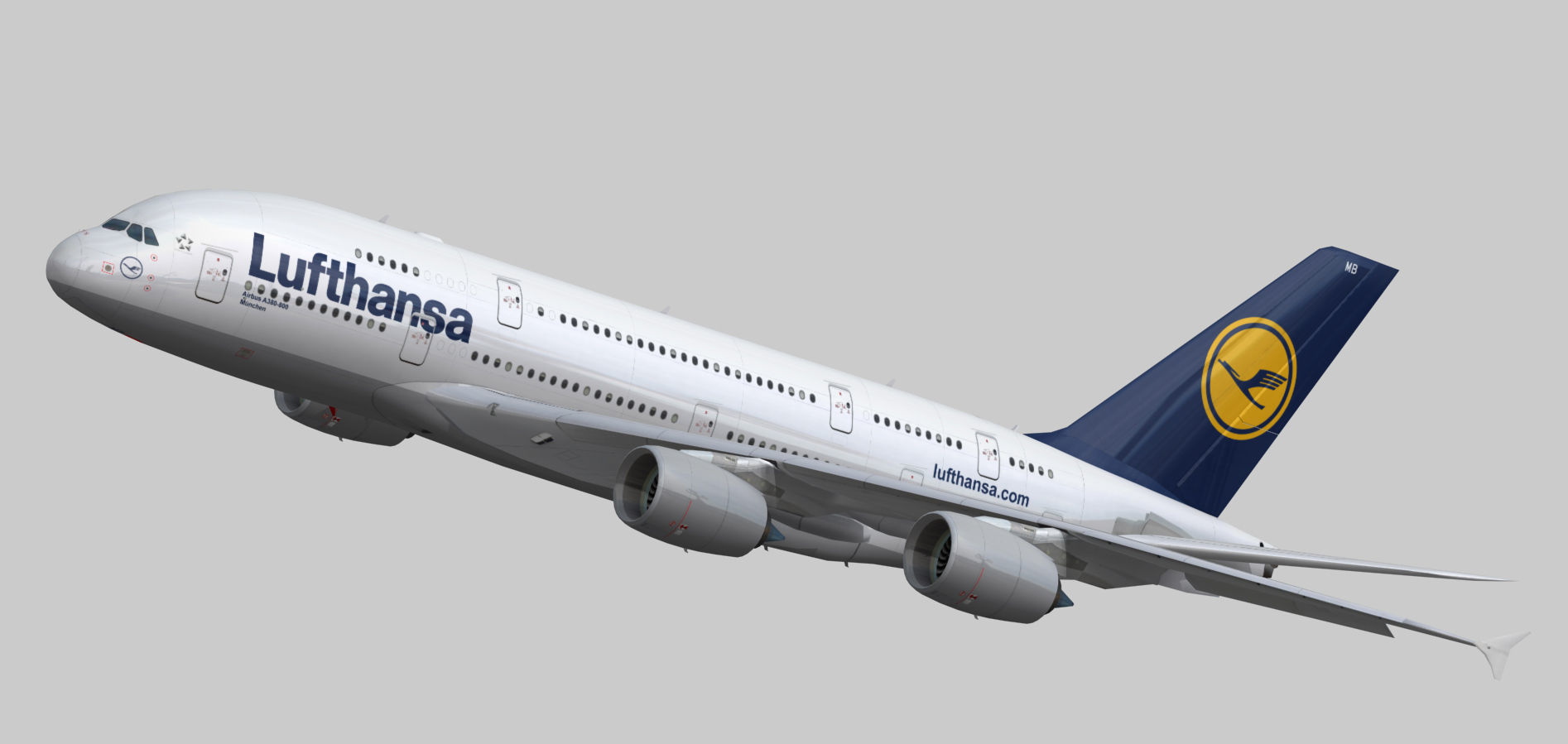 Airbus 380-8 Lufthansa Low-poly 3D model_14