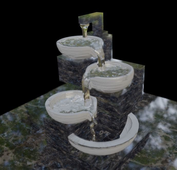 water fountain 3d model Low-poly 3D model_8