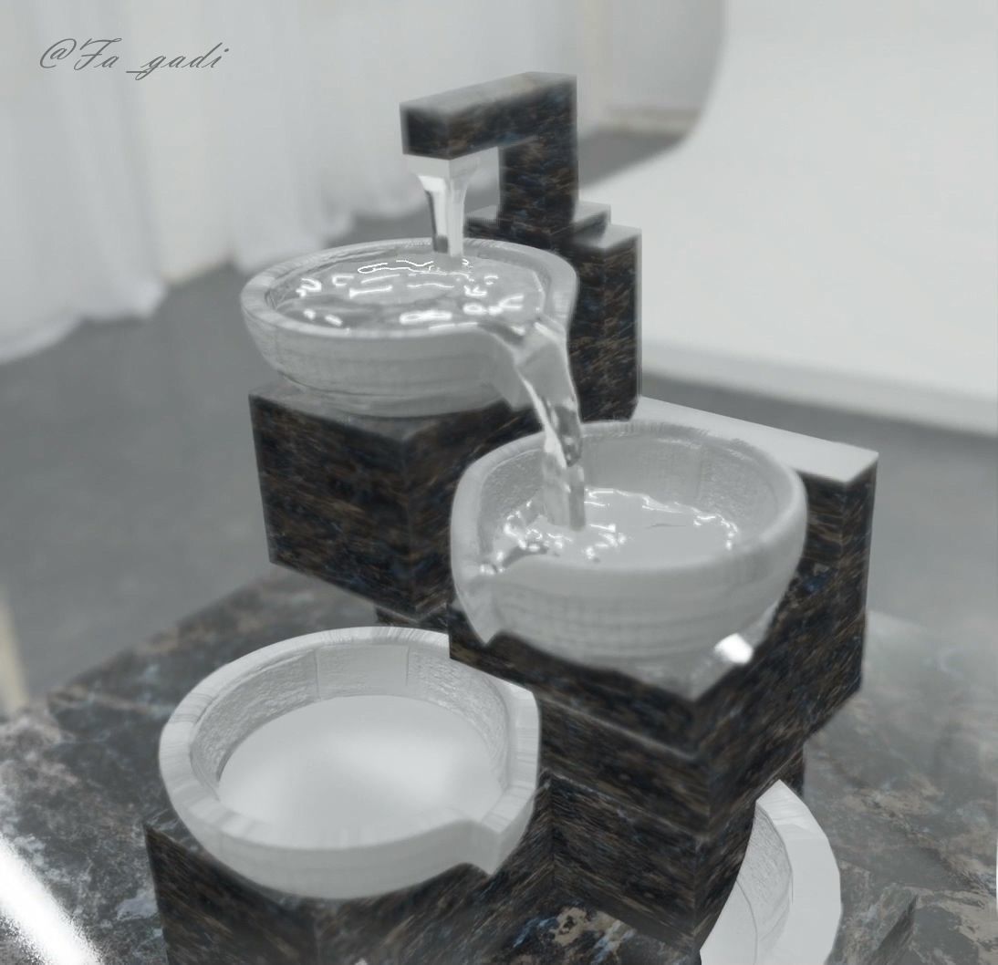 water fountain 3d model Low-poly 3D model_2