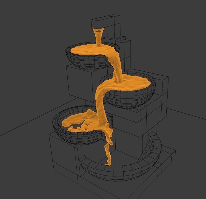 water fountain 3d model Low-poly 3D model_3