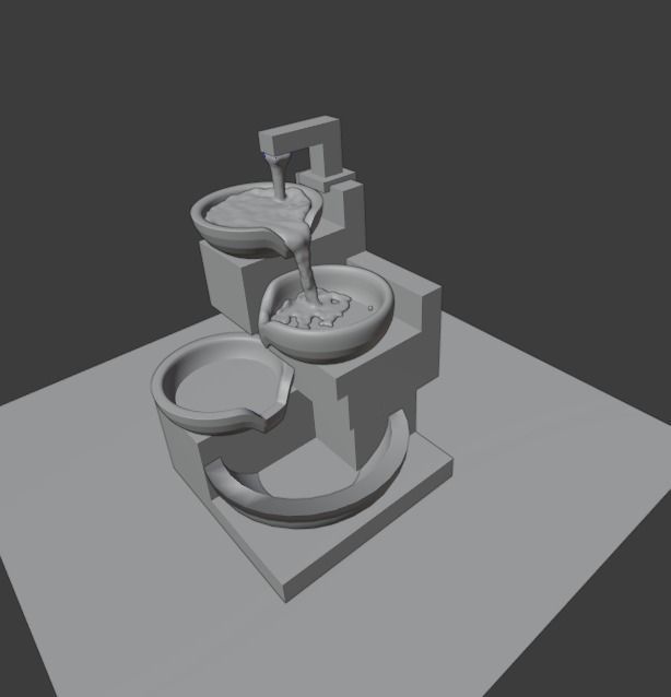 water fountain 3d model Low-poly 3D model_4