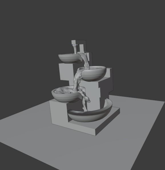 water fountain 3d model Low-poly 3D model_6