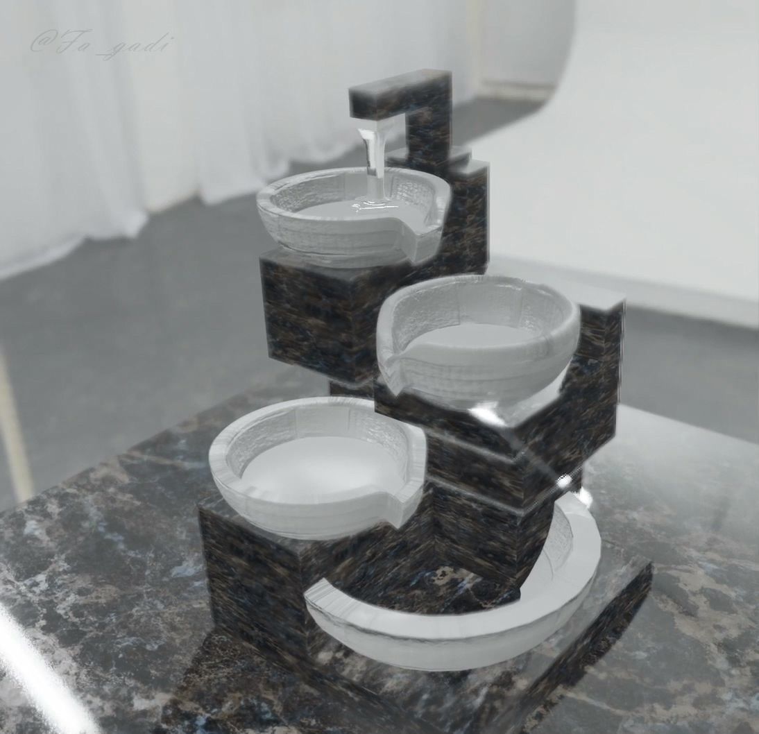 water fountain 3d model Low-poly 3D model_7