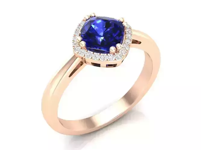 Cushion shape halo Diamond Ring for woman