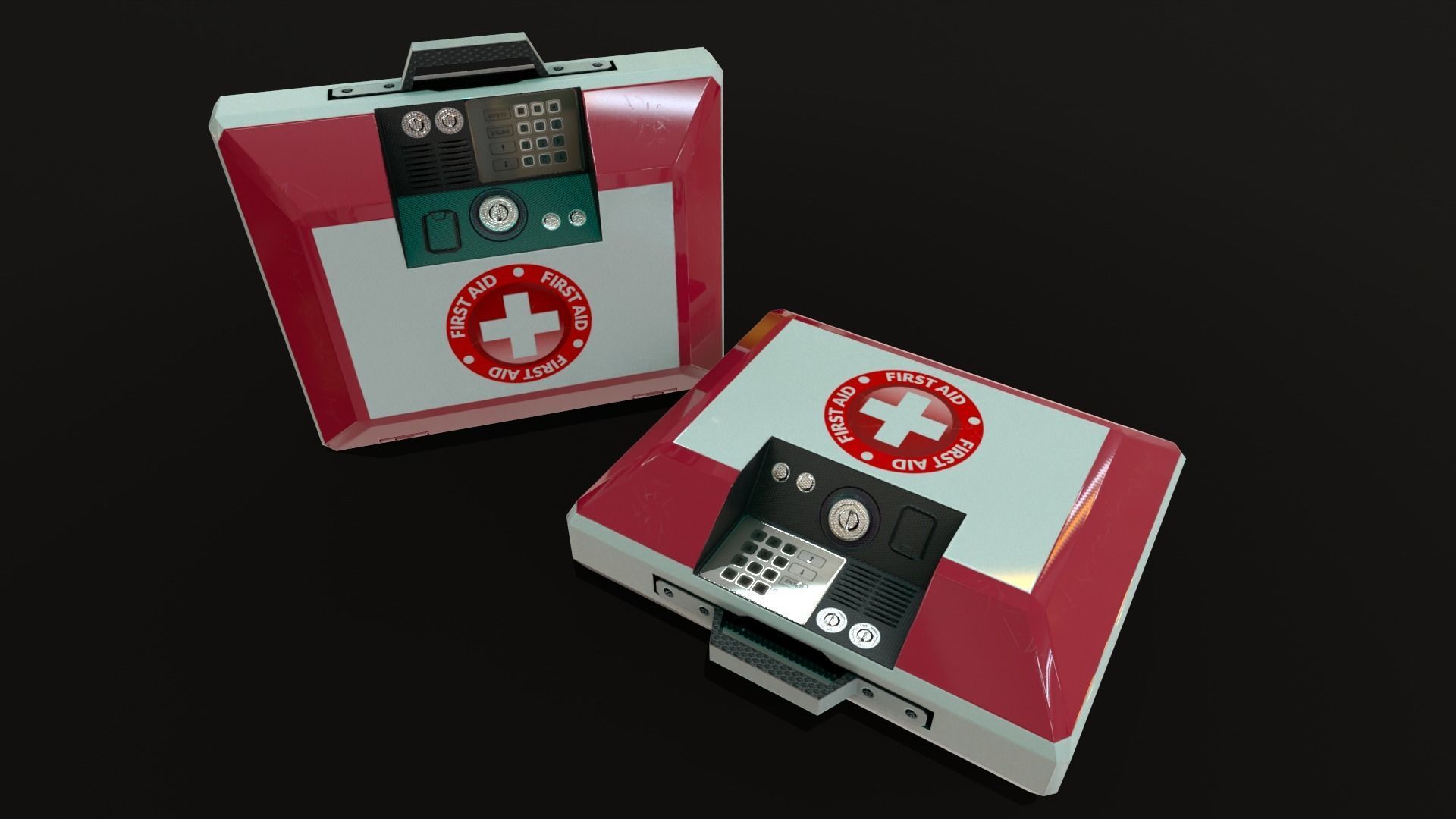 Sci-Fi First Aid Kit Medi Pack Low-poly 3D model_5
