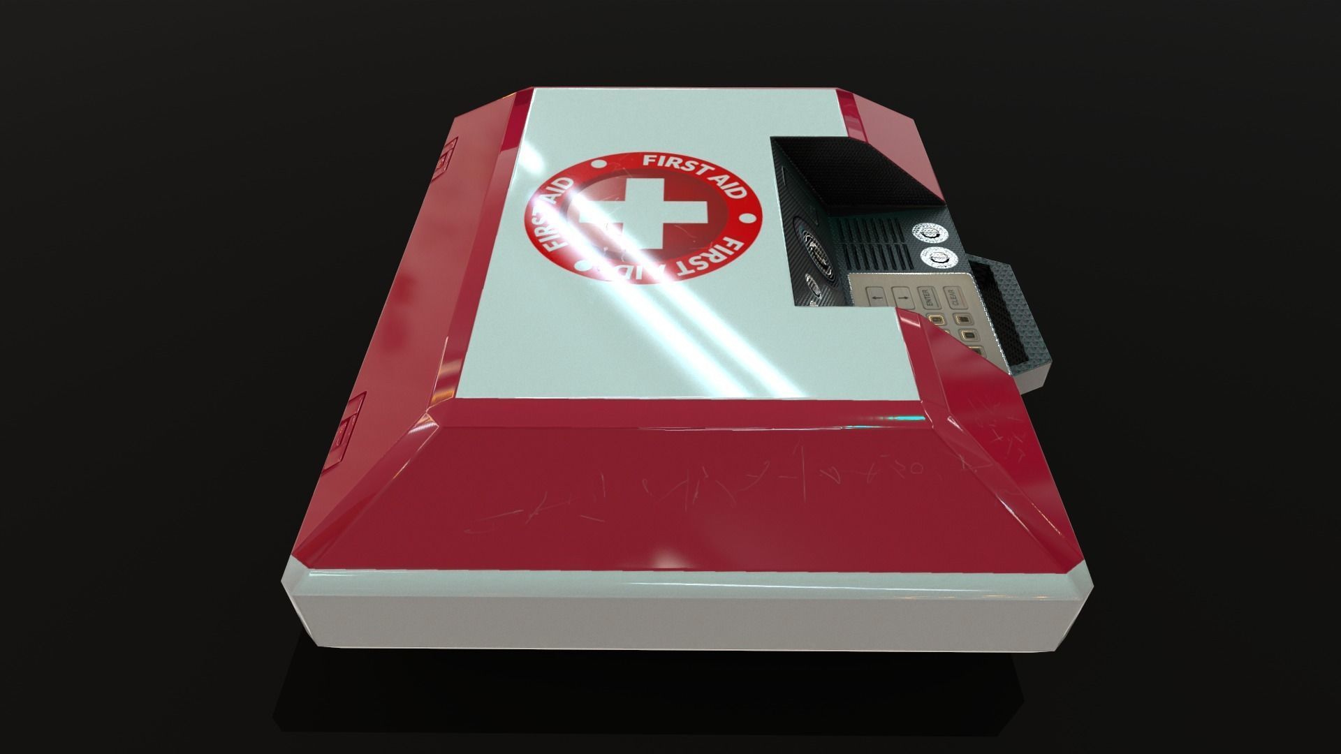 Sci-Fi First Aid Kit Medi Pack Low-poly 3D model_18