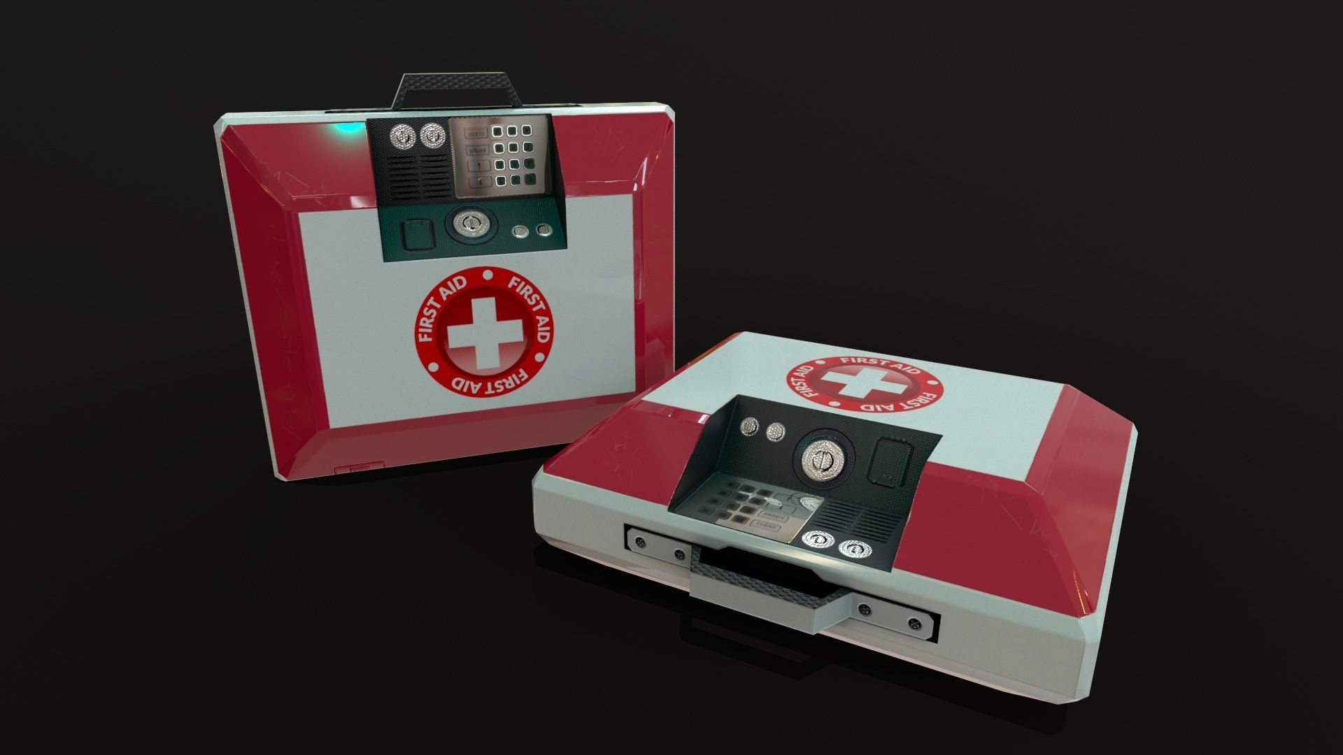 Sci-Fi First Aid Kit Medi Pack Low-poly 3D model_2